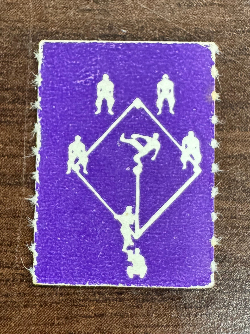 1950 R423 Mini Strip Frank Crosetti A Safe Bunt Purple Back #17