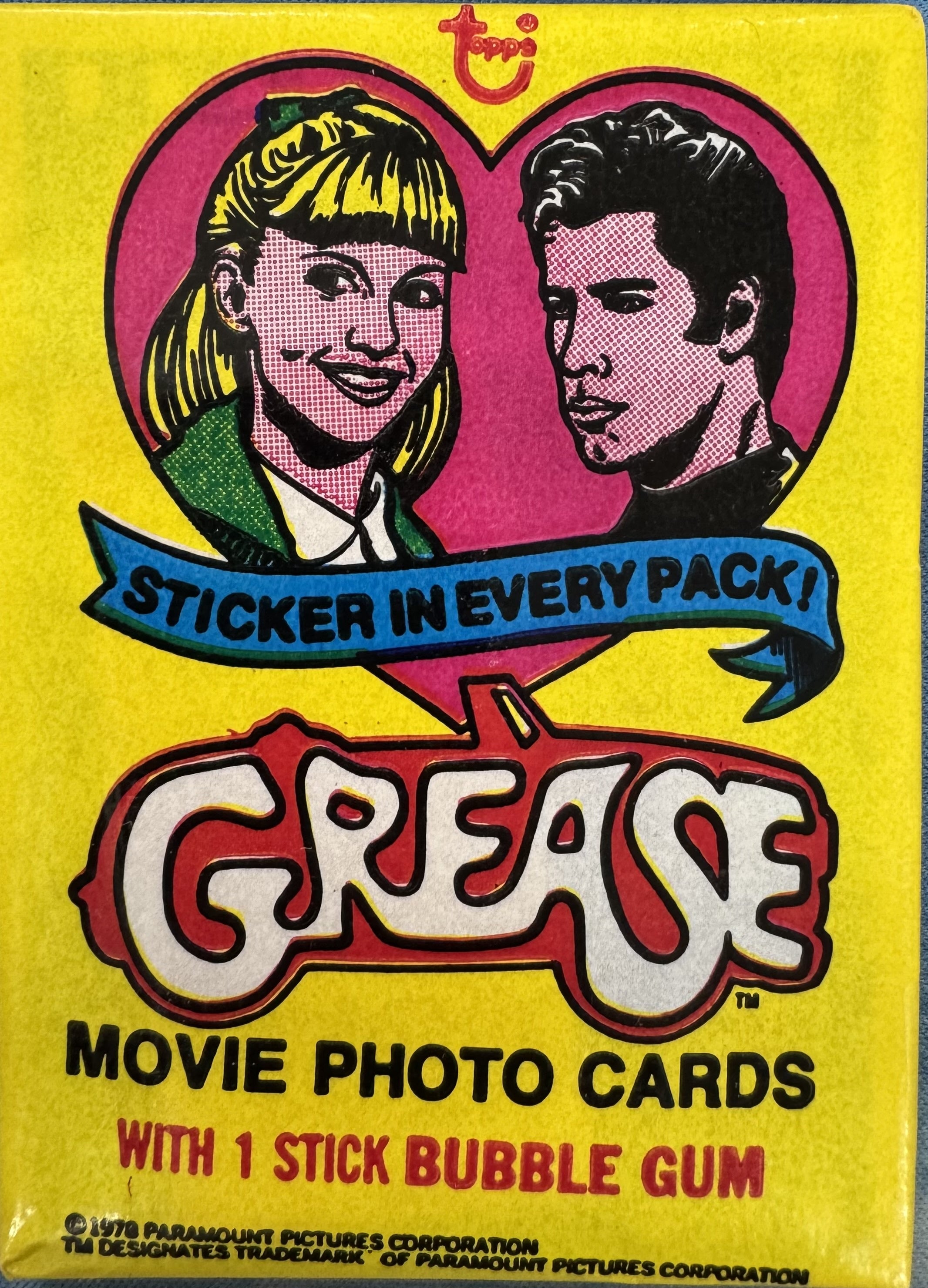 1978 Topps Grease Series 1 Movie Photo Cards Wax Pack