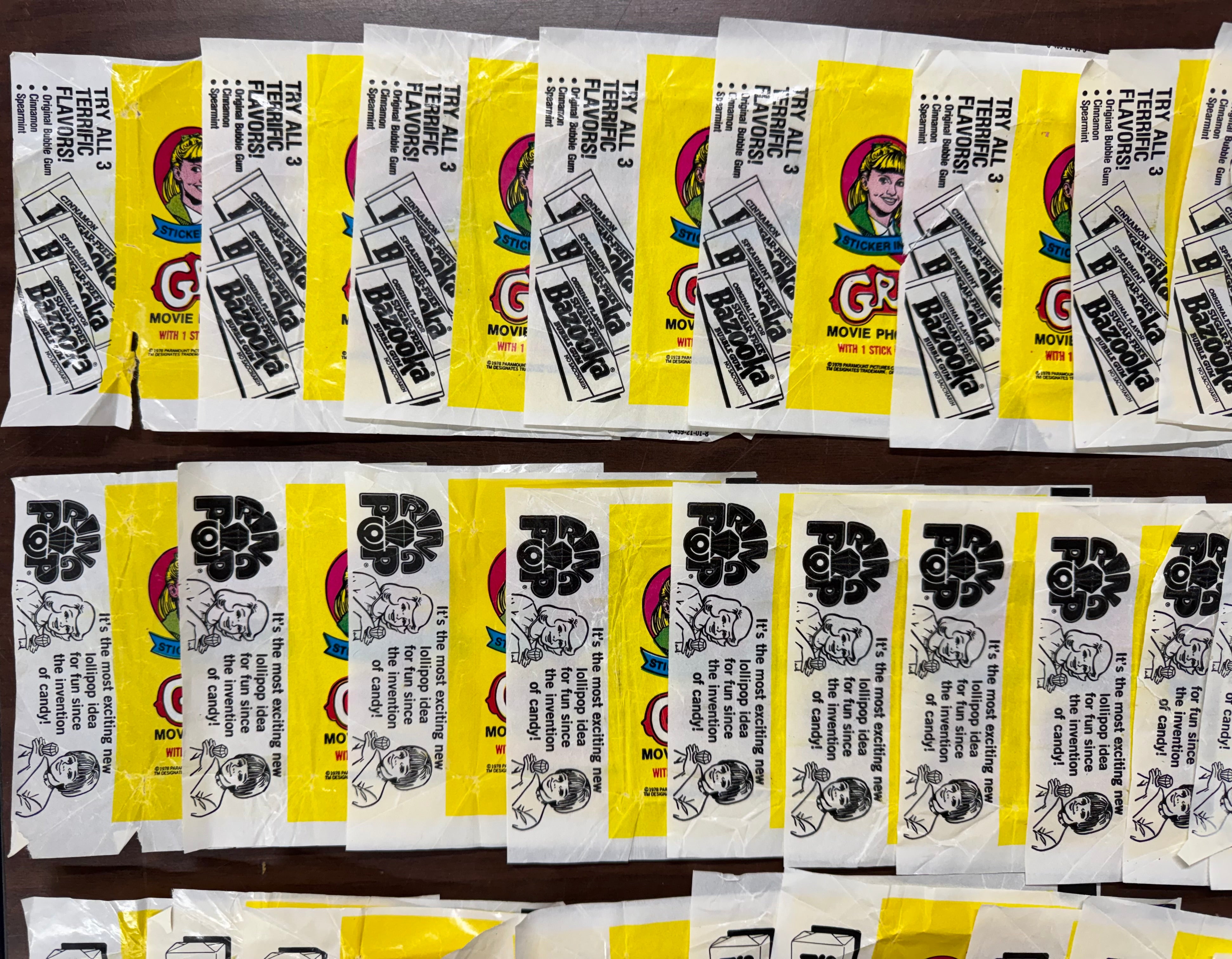 1978 Topps Grease Series 1 Wax Pack Wrapper Lot