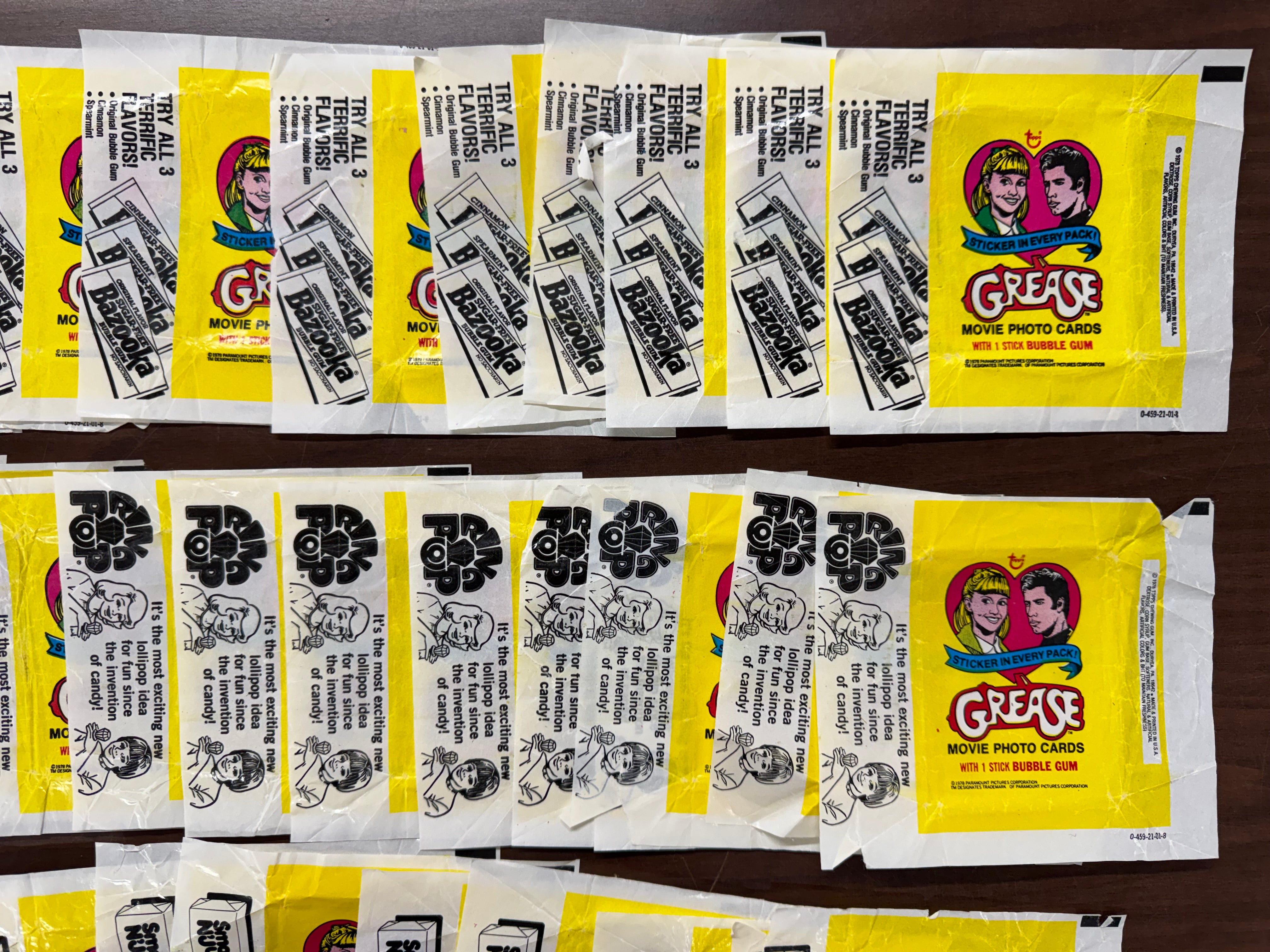 1978 Topps Grease Series 1 Wax Pack Wrapper Lot
