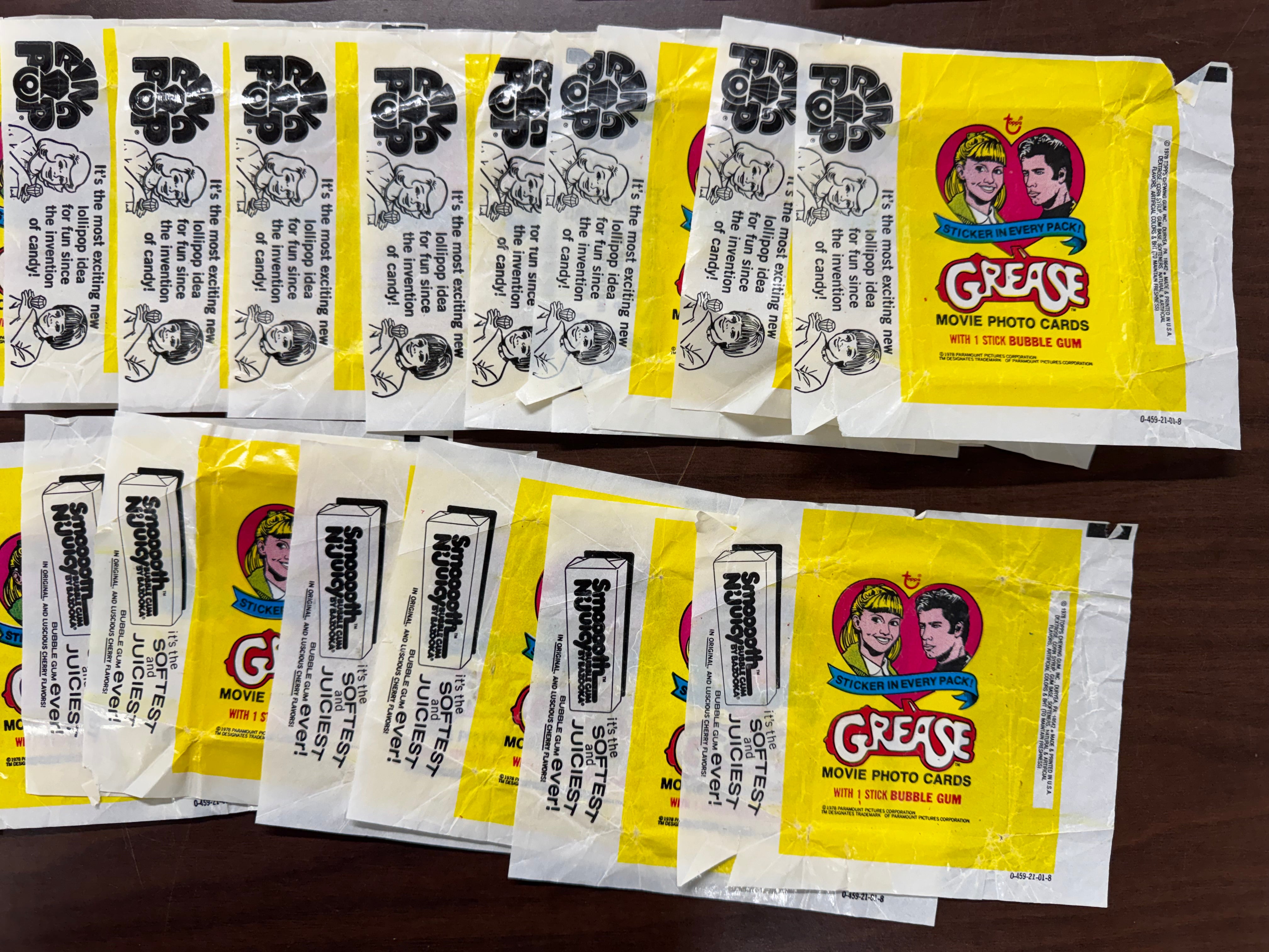 1978 Topps Grease Series 1 Wax Pack Wrapper Lot