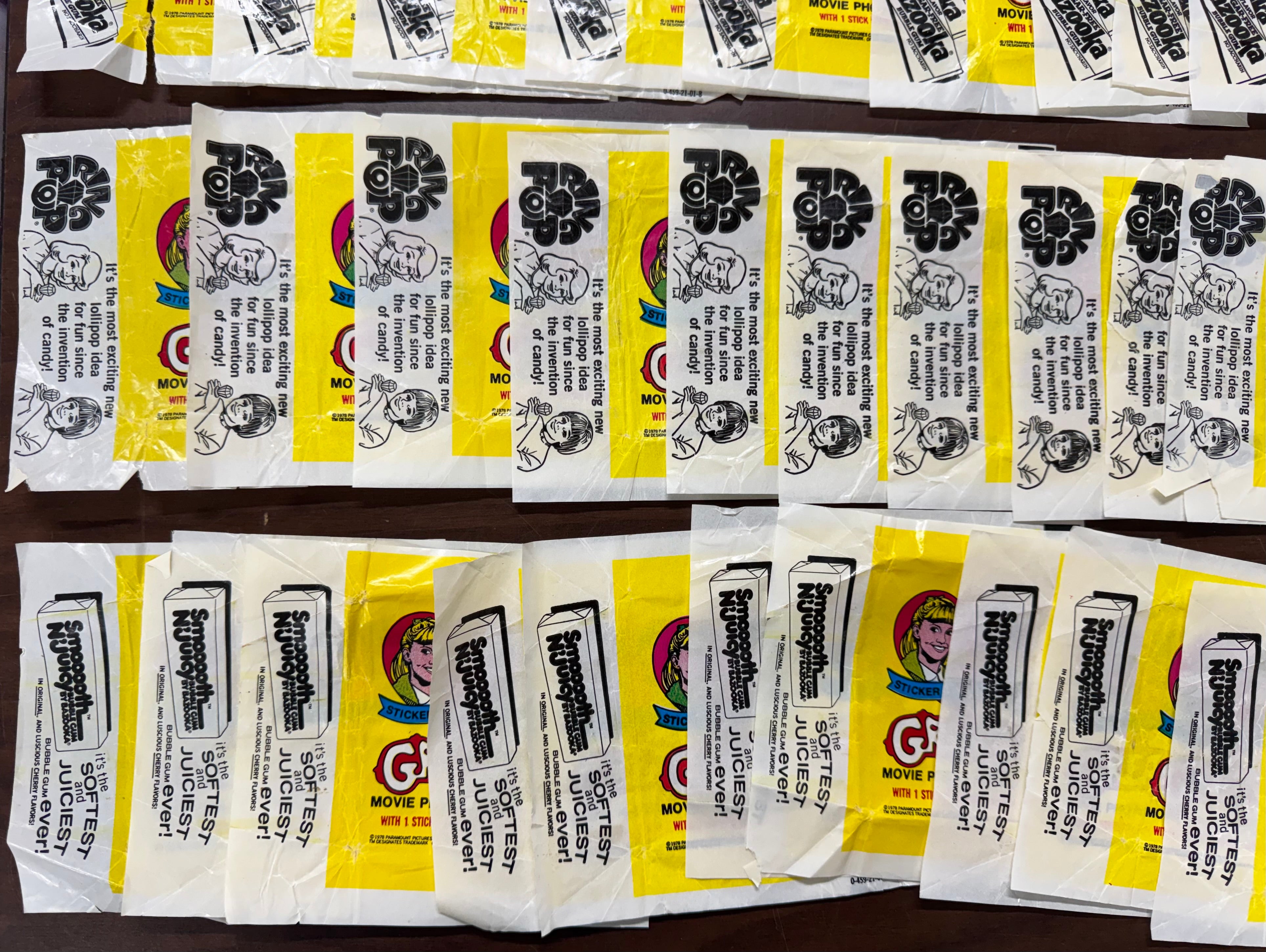 1978 Topps Grease Series 1 Wax Pack Wrapper Lot