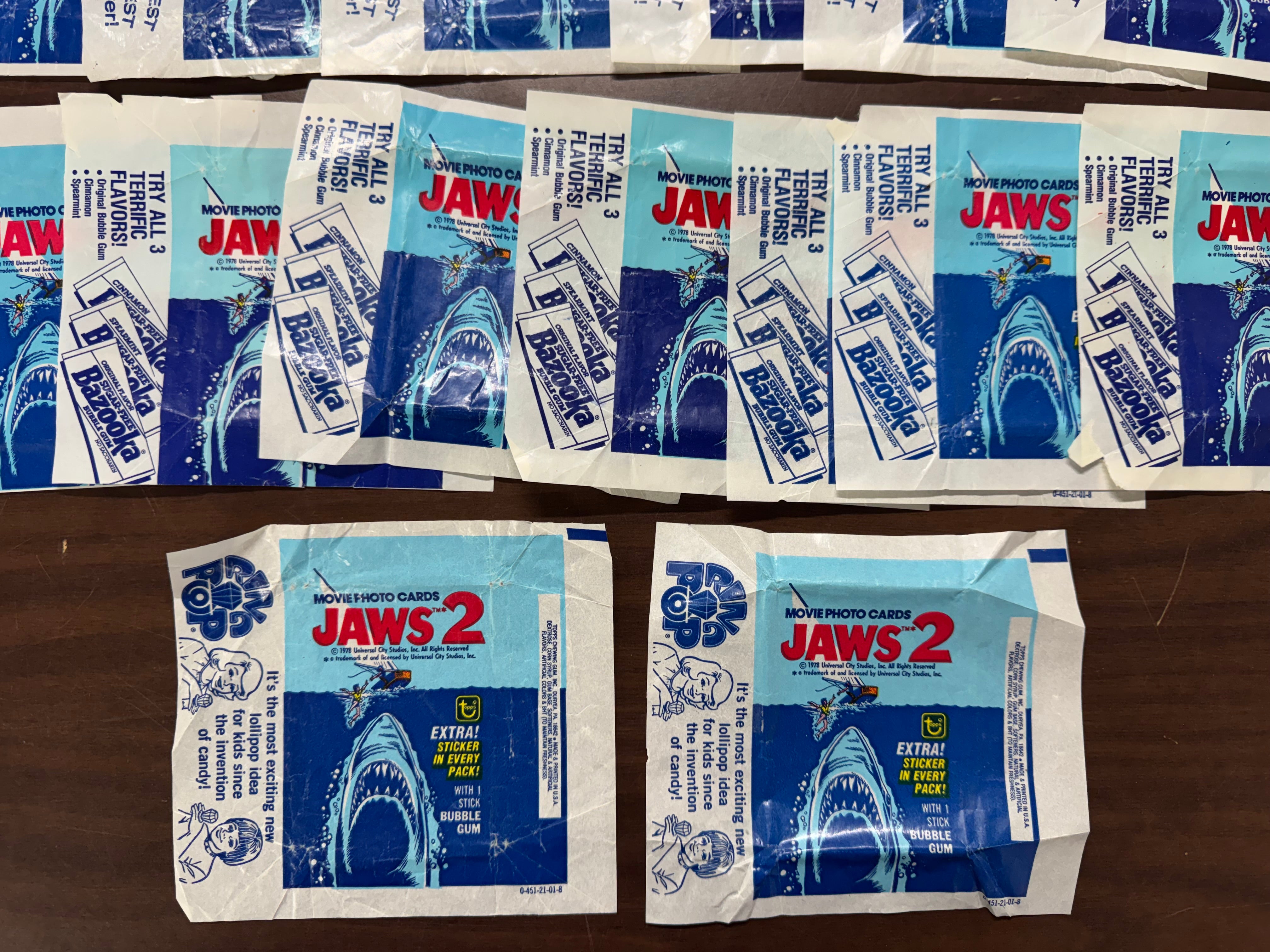 1978 Topps Jaws 2 Wax Pack Wrapper Lot