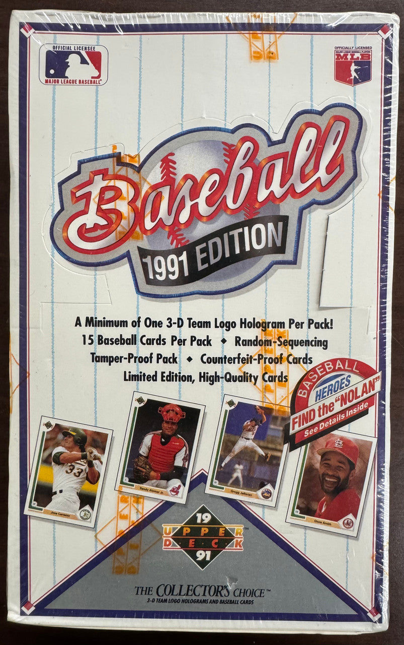 1991 Upper Deck Baseball Series 1 Wax Box Factory Sealed