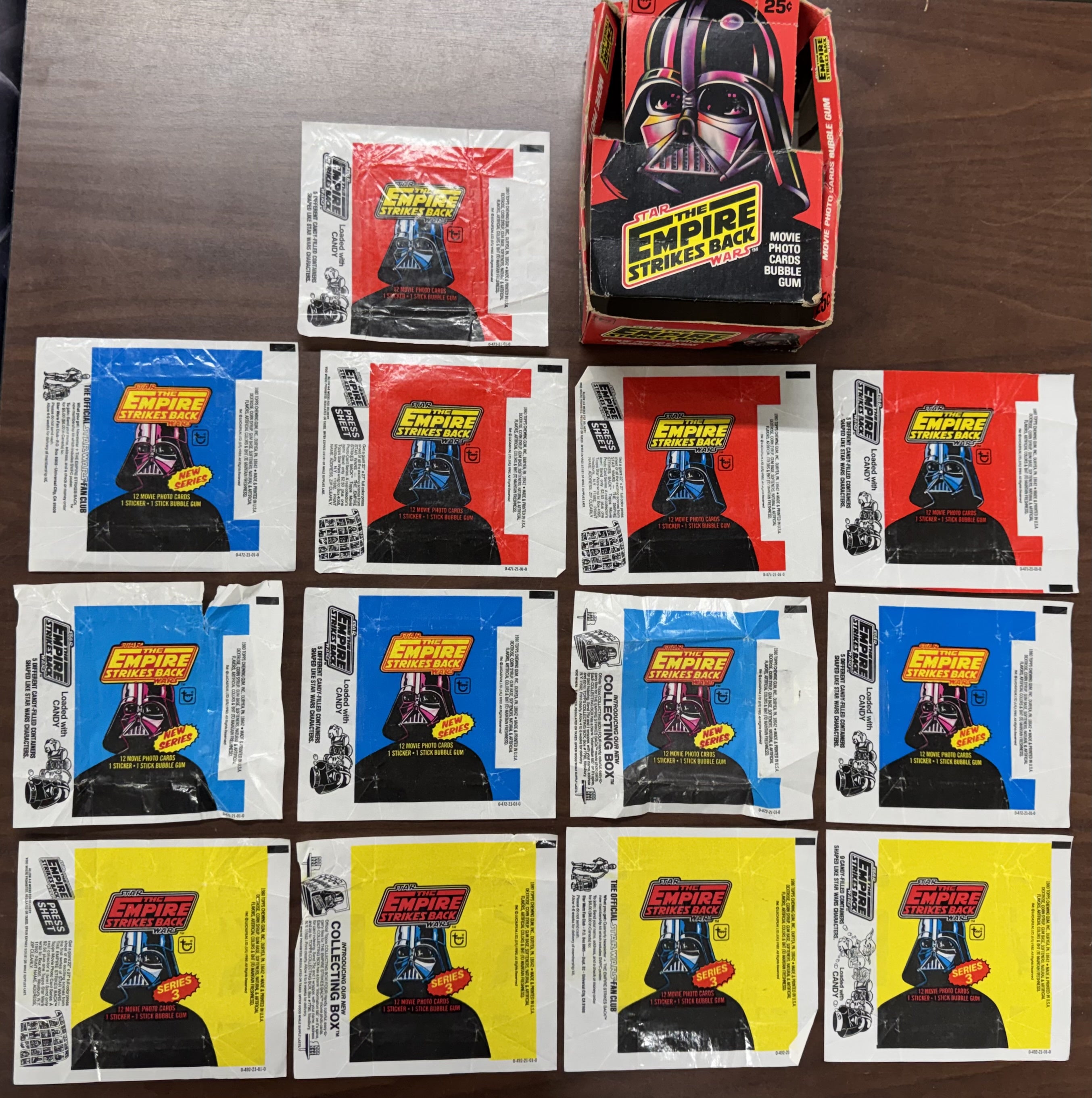 1980 Topps Star Wars Empire Strikes Back Series 1-3 Empty Box and Wrapper Lot
