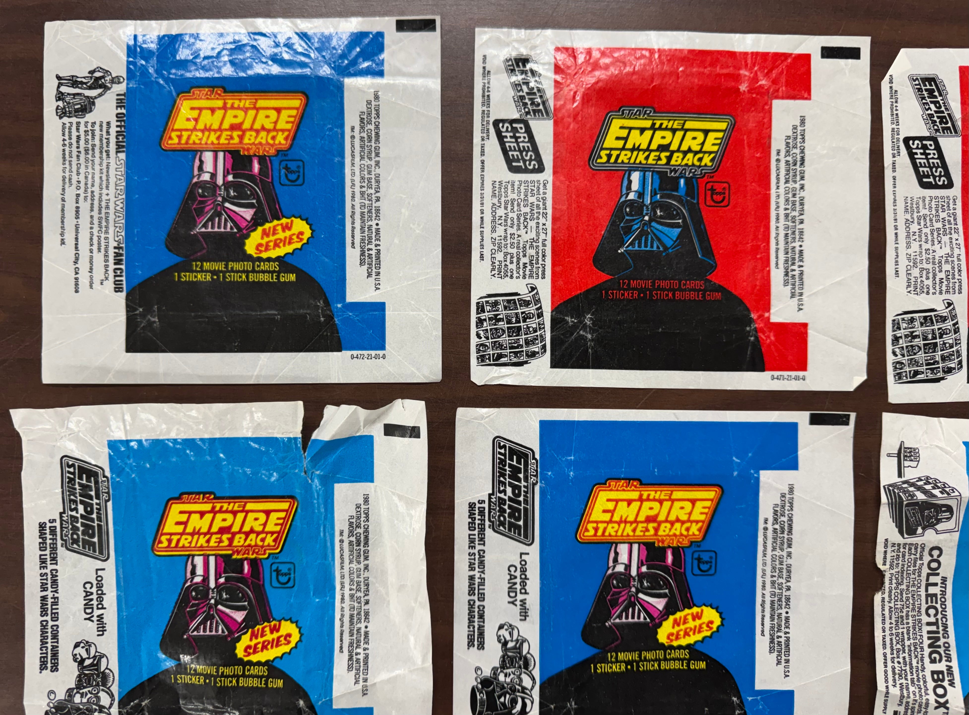 1980 Topps Star Wars Empire Strikes Back Series 1-3 Empty Box and Wrapper Lot