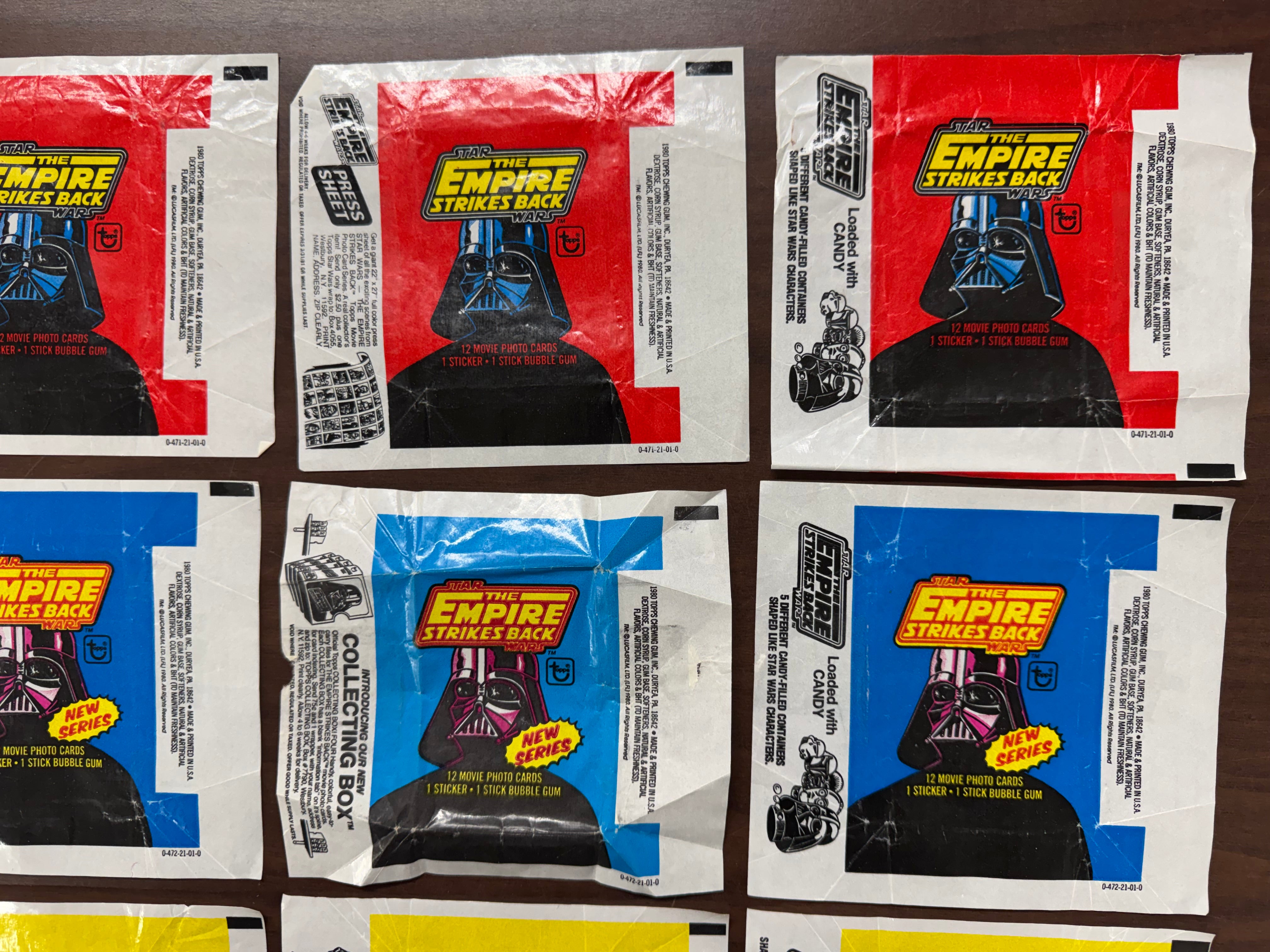 1980 Topps Star Wars Empire Strikes Back Series 1-3 Empty Box and Wrapper Lot