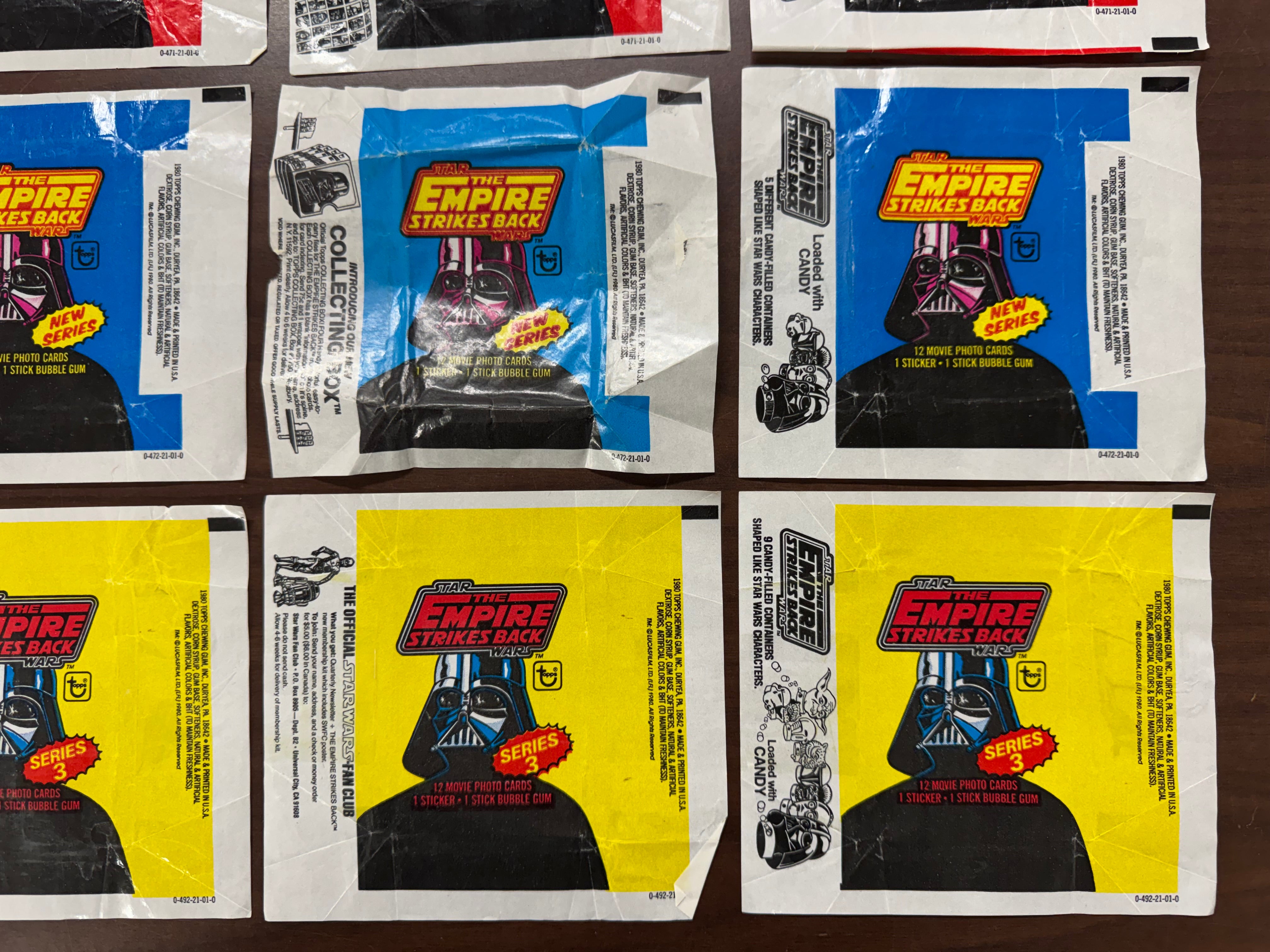 1980 Topps Star Wars Empire Strikes Back Series 1-3 Empty Box and Wrapper Lot