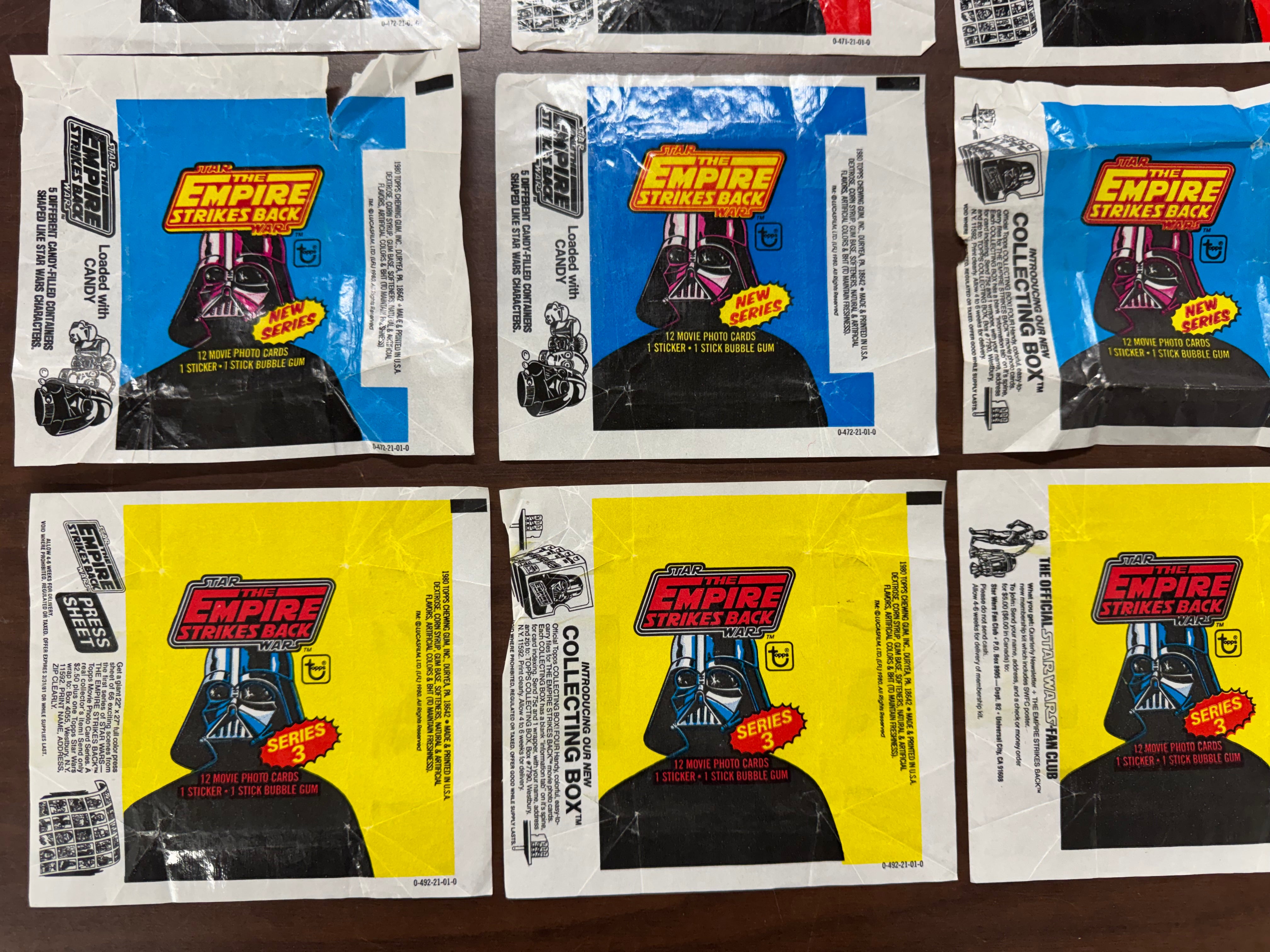 1980 Topps Star Wars Empire Strikes Back Series 1-3 Empty Box and Wrapper Lot
