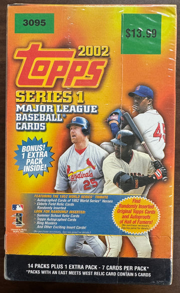 2002 Topps Baseball Series 1 15 Pack Box Factory Sealed
