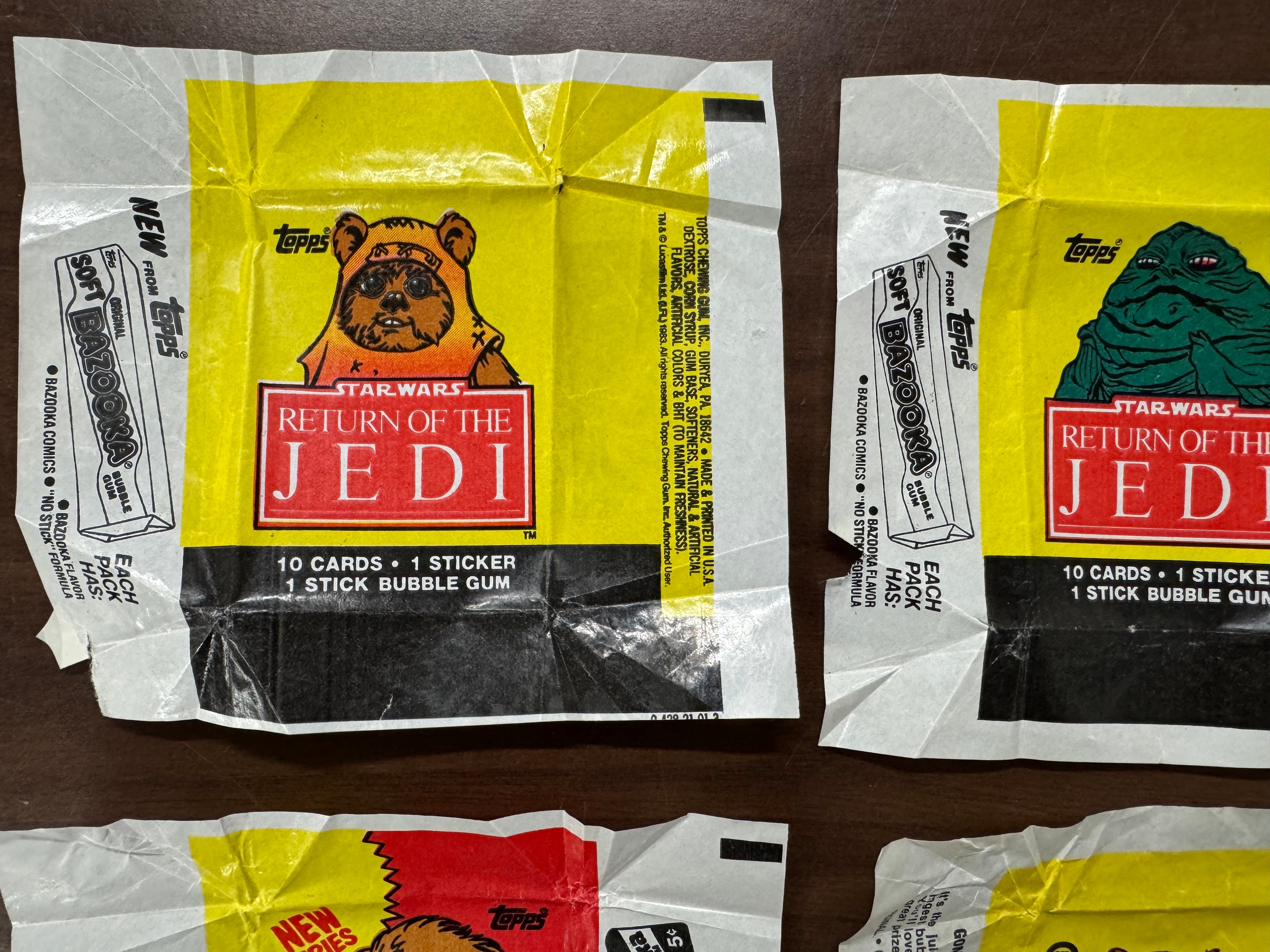 1983 Topps Star Wars Return of the Jedi Wax Pack Wrapper Lot