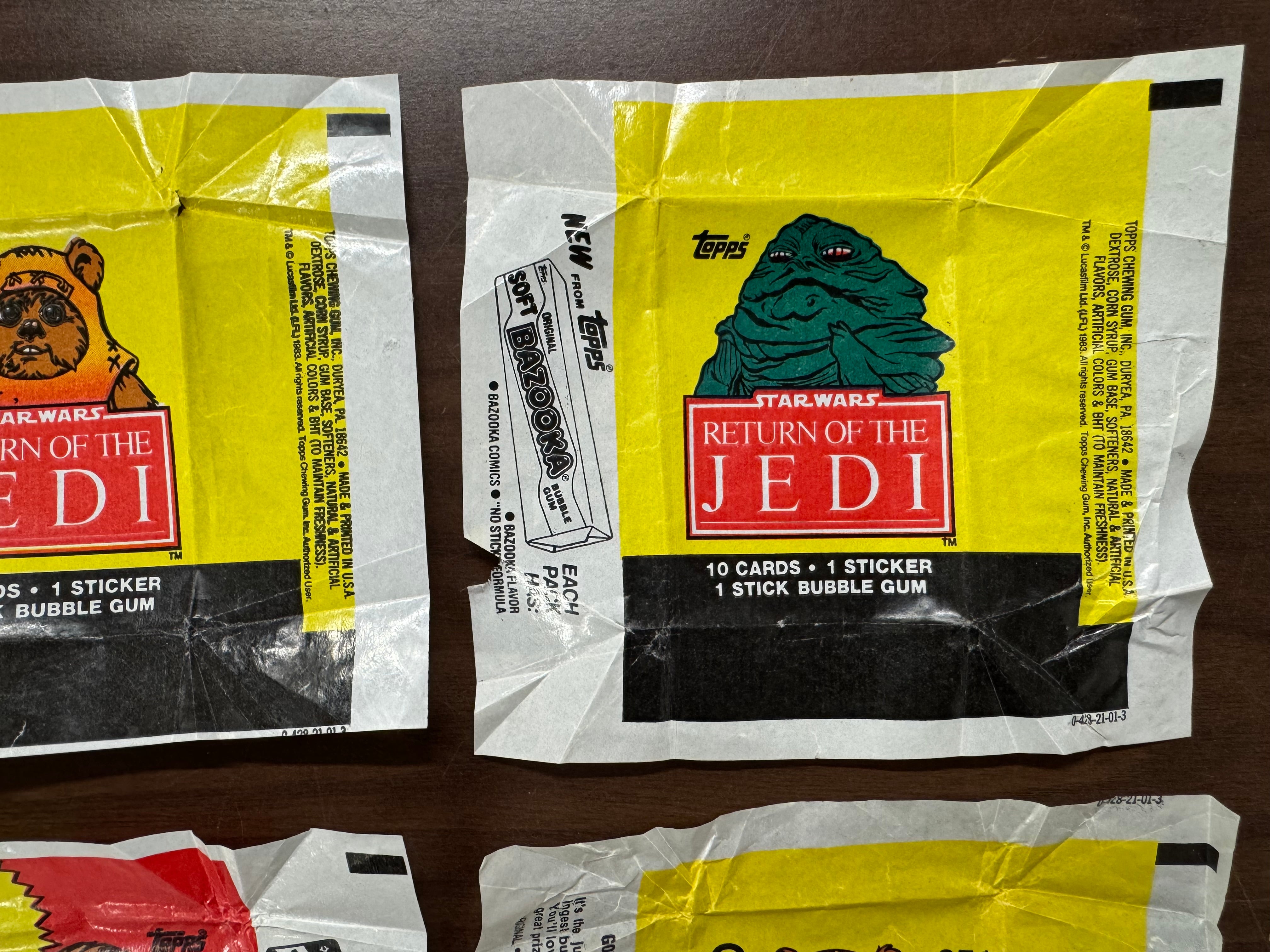 1983 Topps Star Wars Return of the Jedi Wax Pack Wrapper Lot