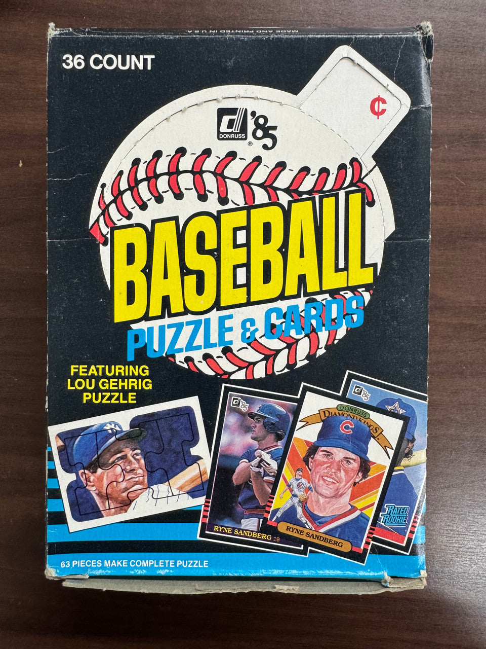 1985 Donruss Baseball Wax Box 36 Factory Sealed Packs