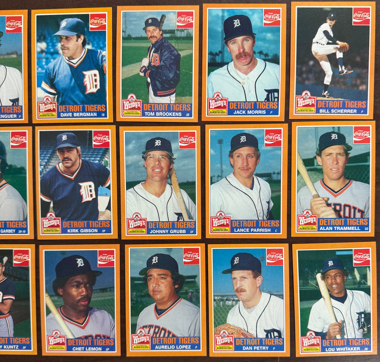 1984 Topps Wendy's Coca Cola Detroit Tigers World Champs Team Set (23) NM-MT