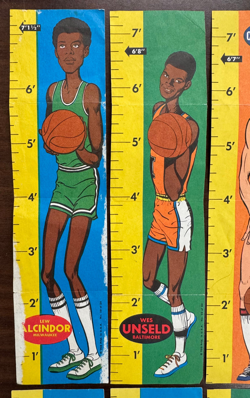1969/70 Topps Basketball Rulers Lot of 10 Low-Mid Grade Alcindor RC
