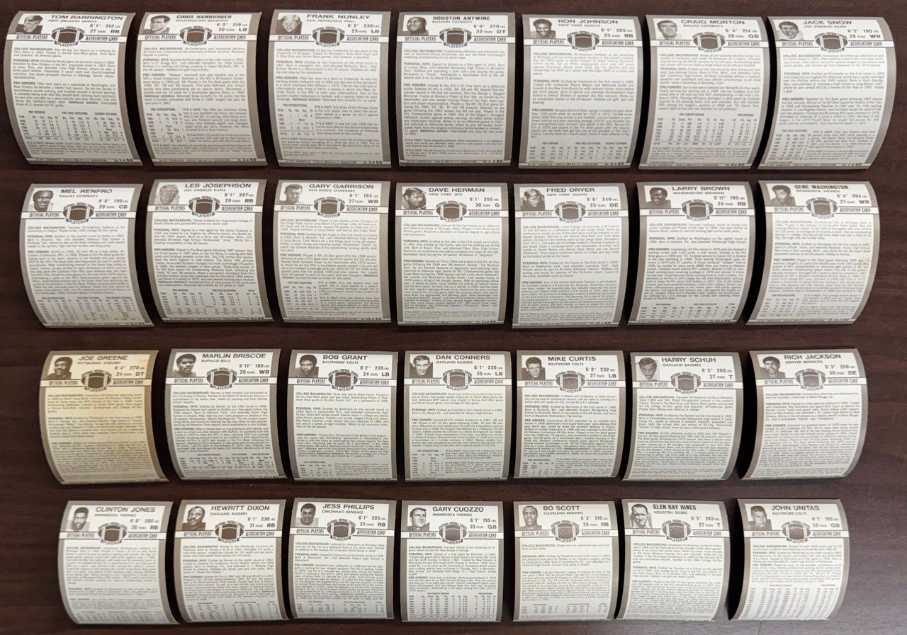 1971 Kellogg's Football Complete Set (60) EX Overall Some Cracking