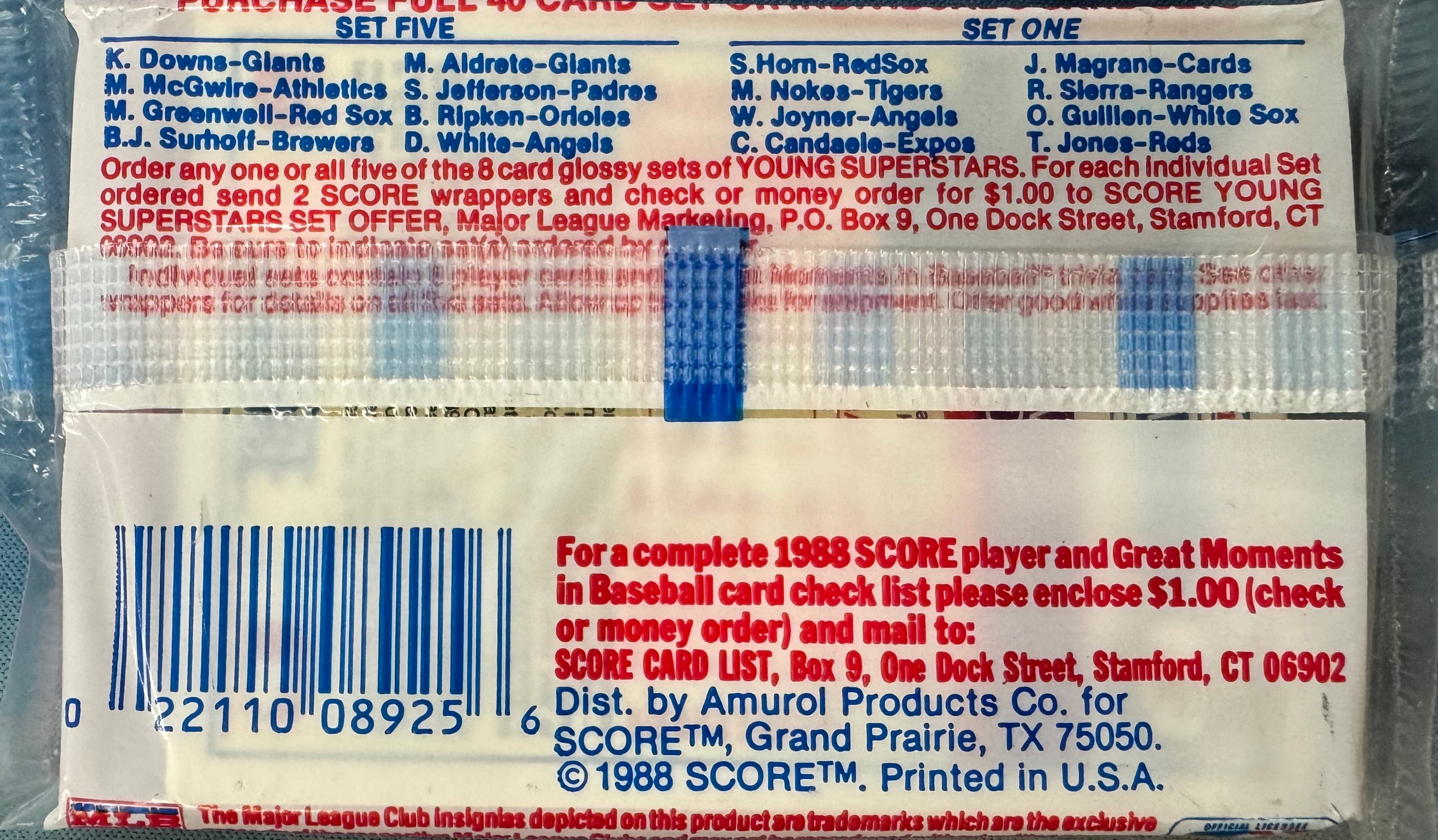 1988 Score Baseball Wax Pack