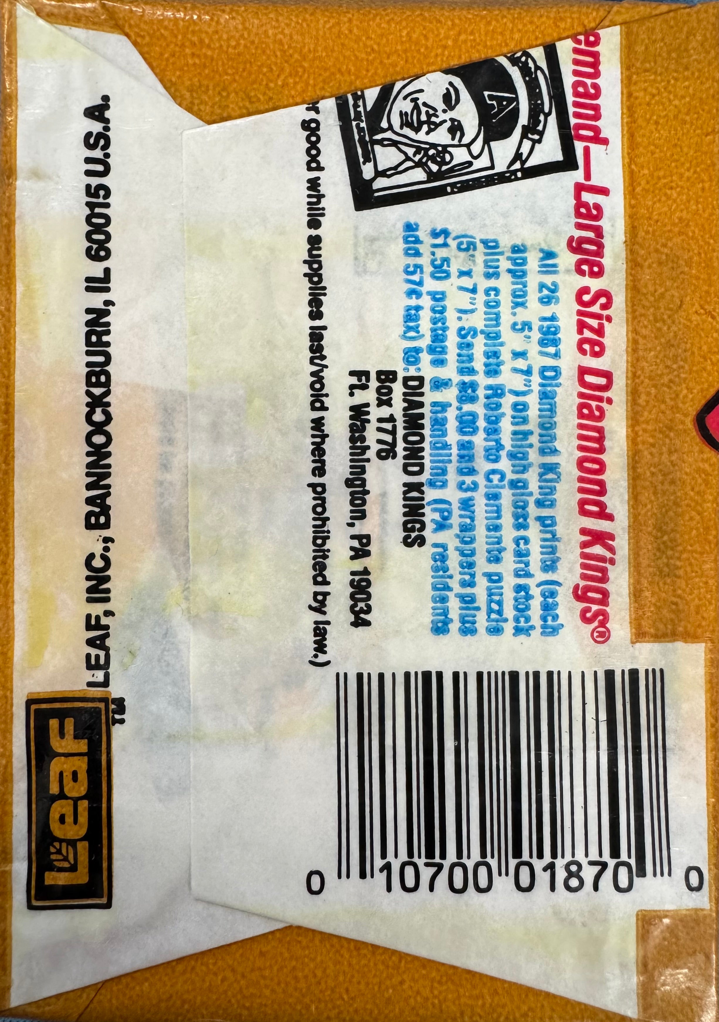 1987 Donruss Baseball Wax Pack