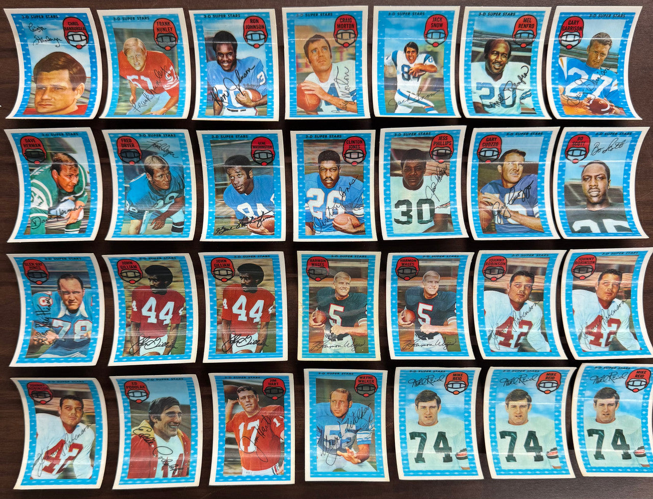 1971 Kellogg's Football Lot of 56 w/ Dupes Some Cracking VG/EX-EX Overall