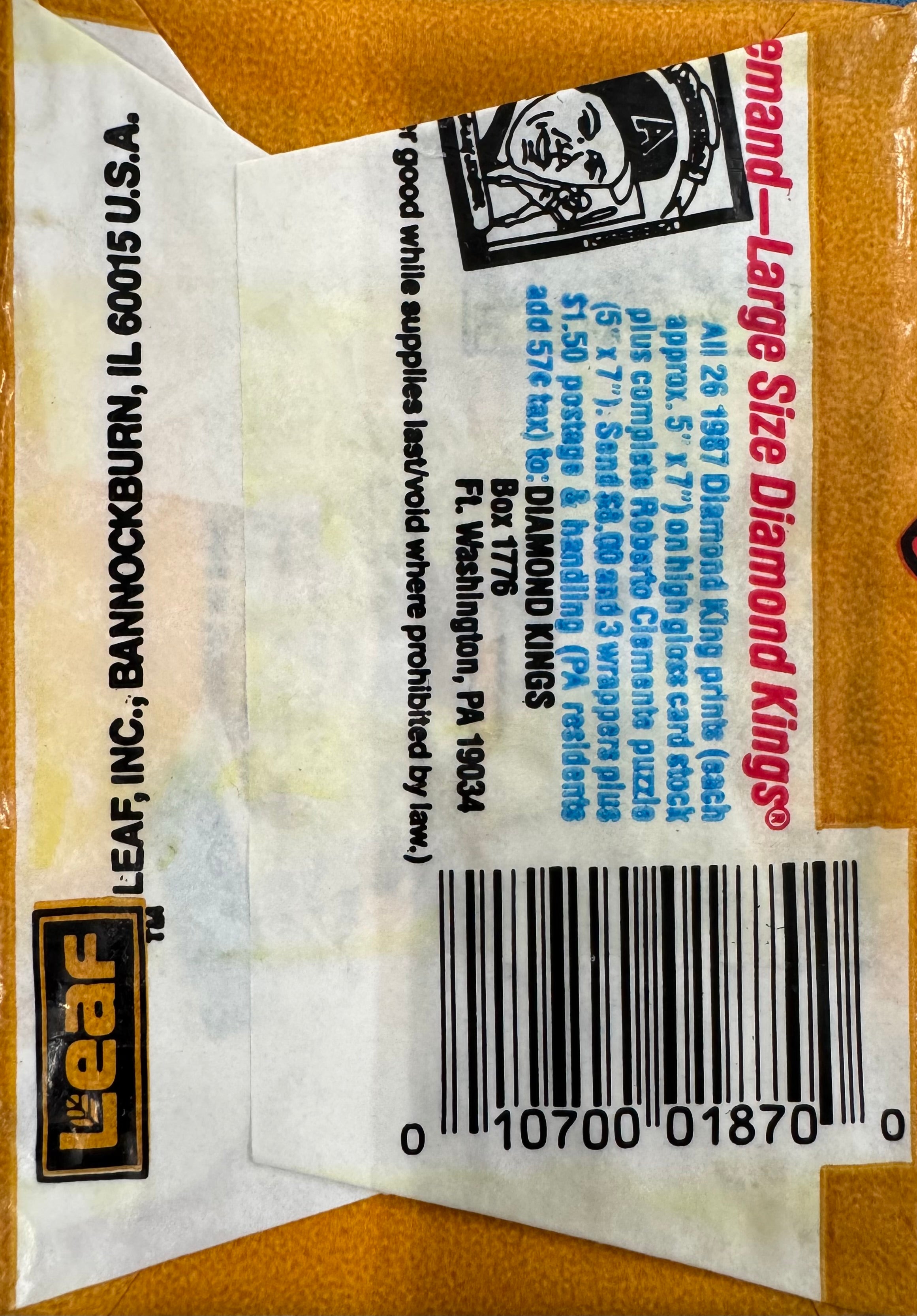 1987 Donruss Baseball Wax Pack