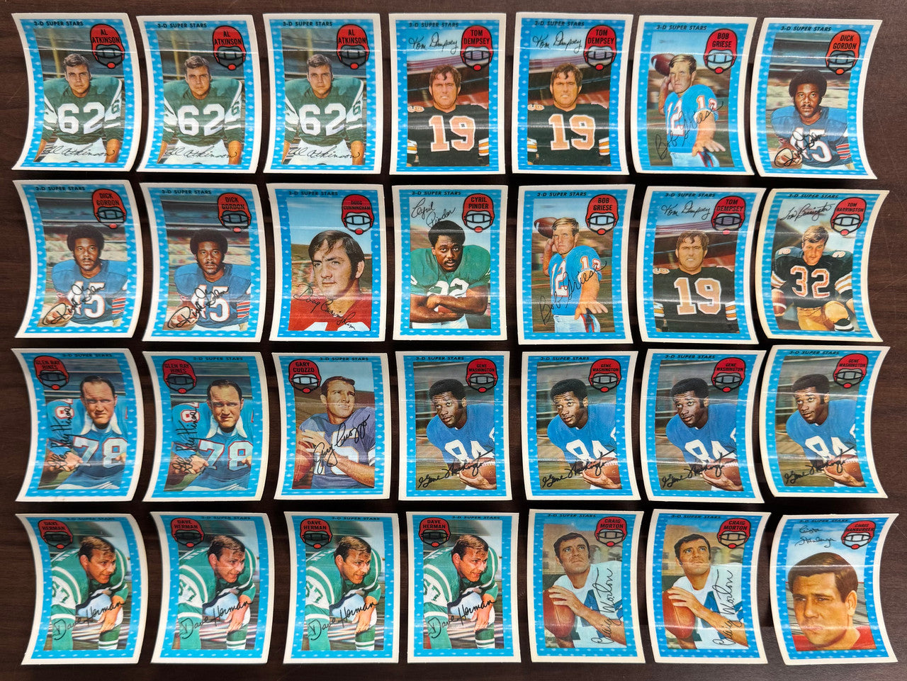 1971 Kellogg's Football Lot of 56 w/ Dupes Some Cracking VG/EX-EX Overall