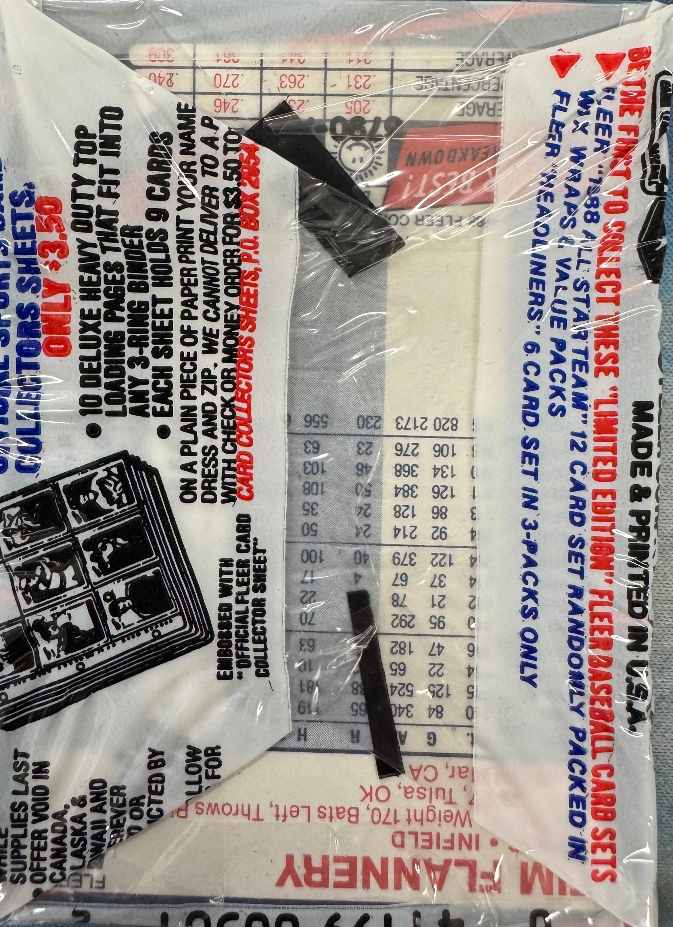 1988 Fleer Baseball Cello Pack