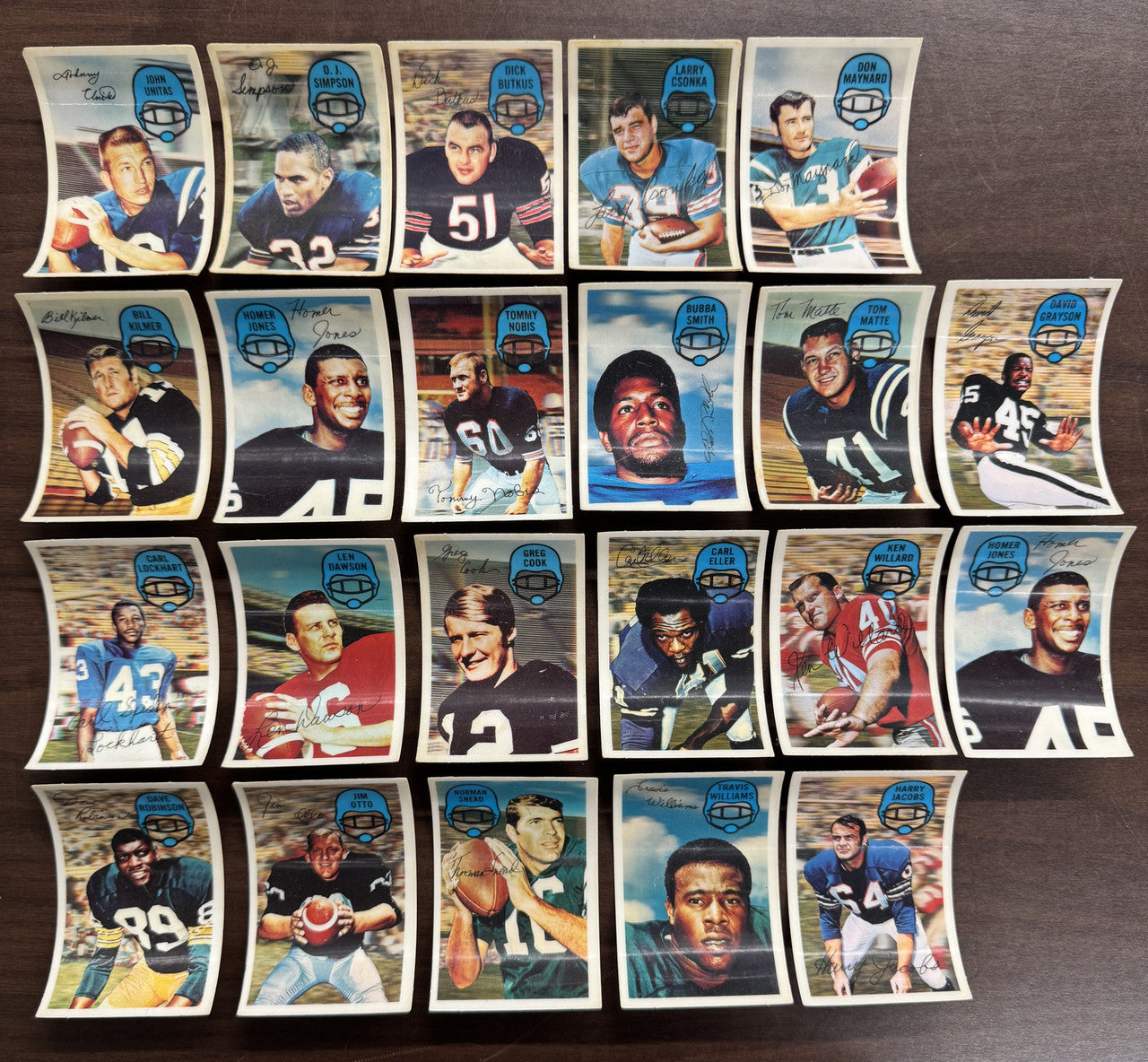 1970 Kellogg's Football Lot of 22 Low Grade