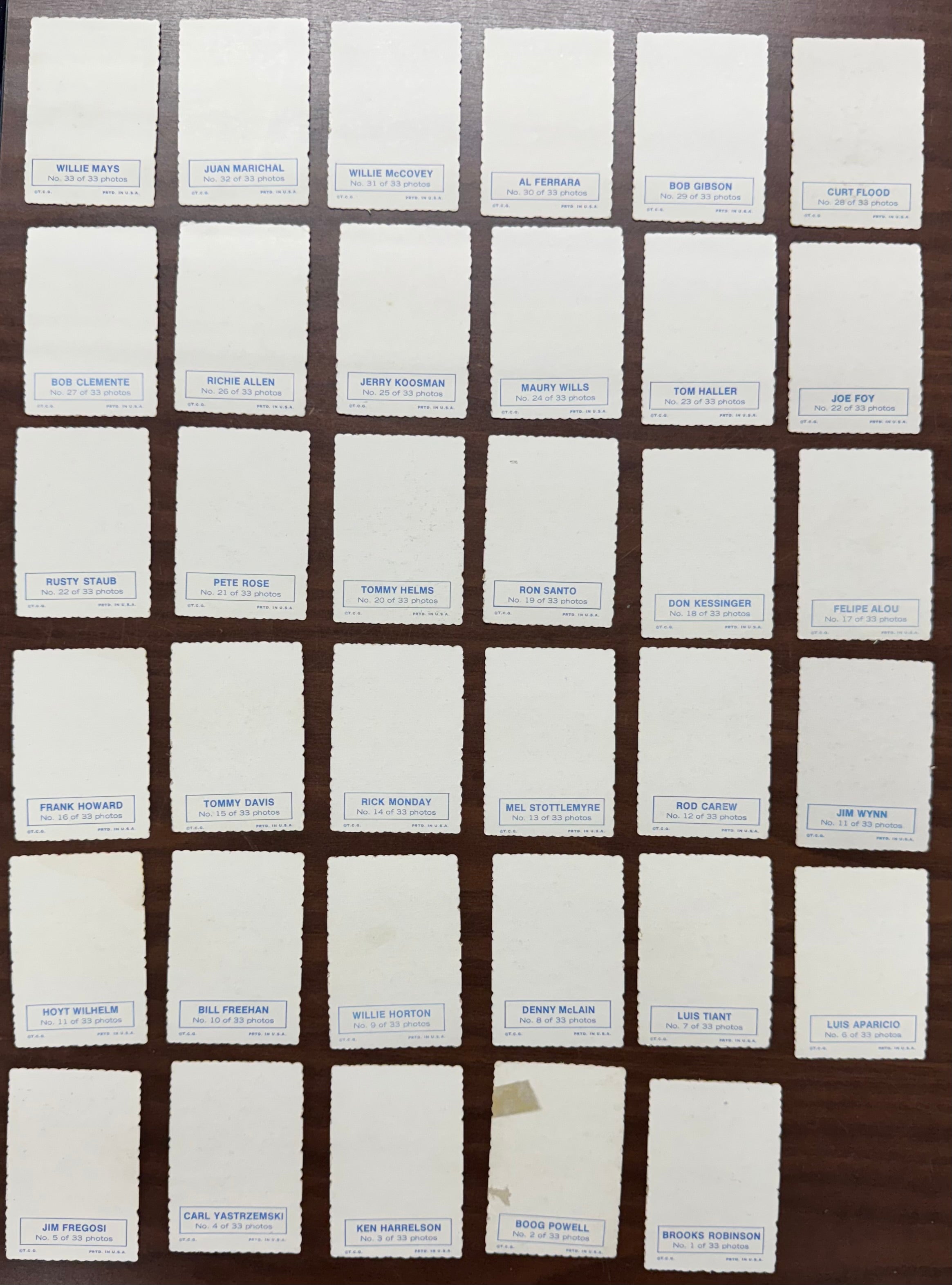 1969 Topps Deckle Baseball Complete Set (35/35) EX-MT