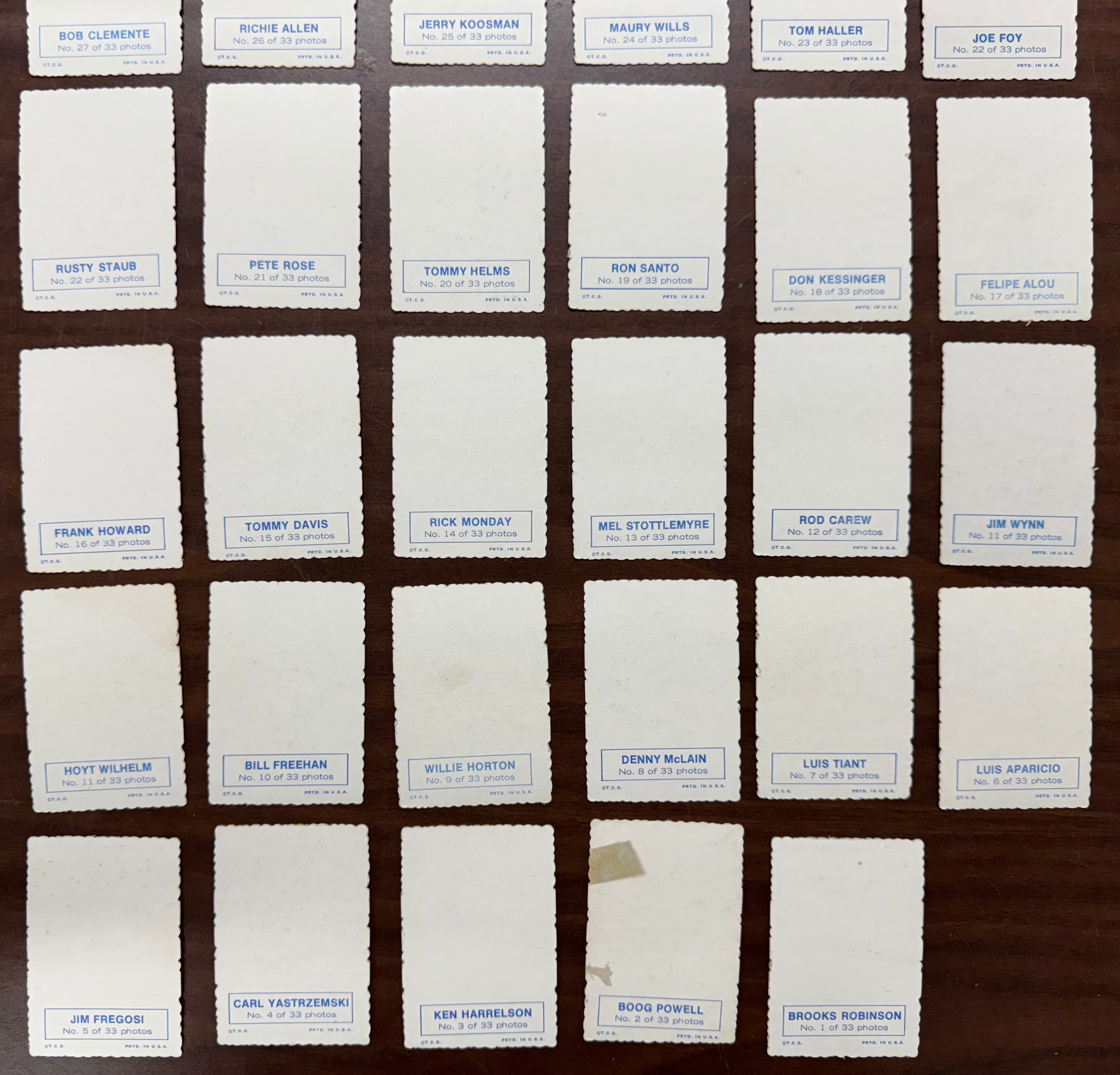 1969 Topps Deckle Baseball Complete Set (35/35) EX-MT