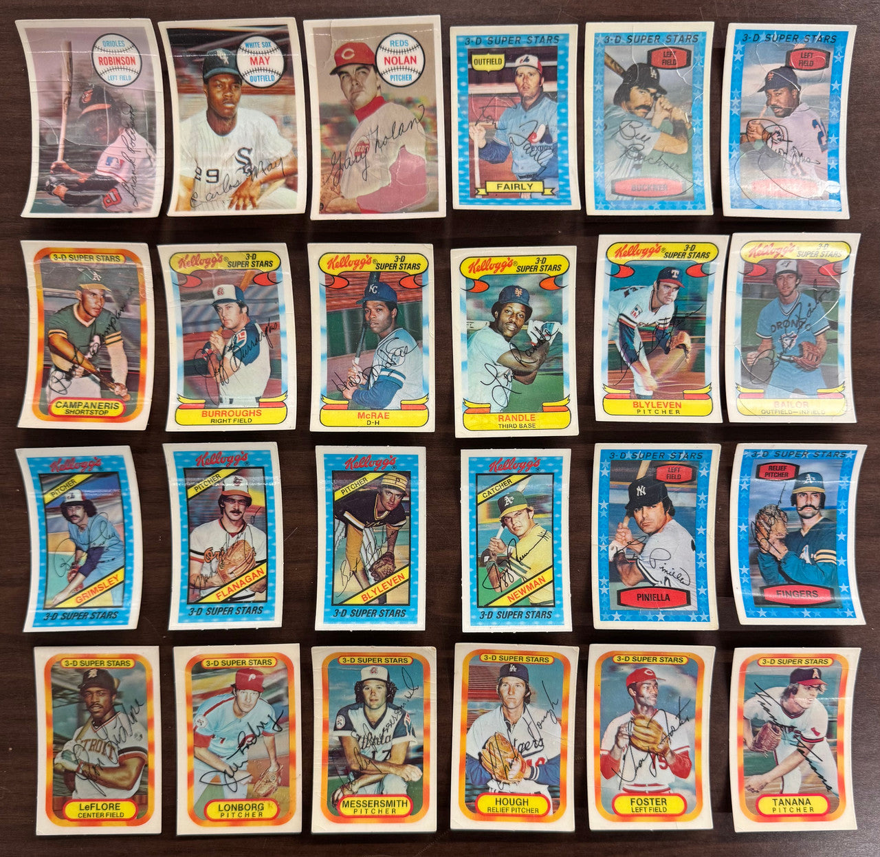 1970-1980 Kellogg's Baseball Lot of 82 w/ Dupes Low Grade