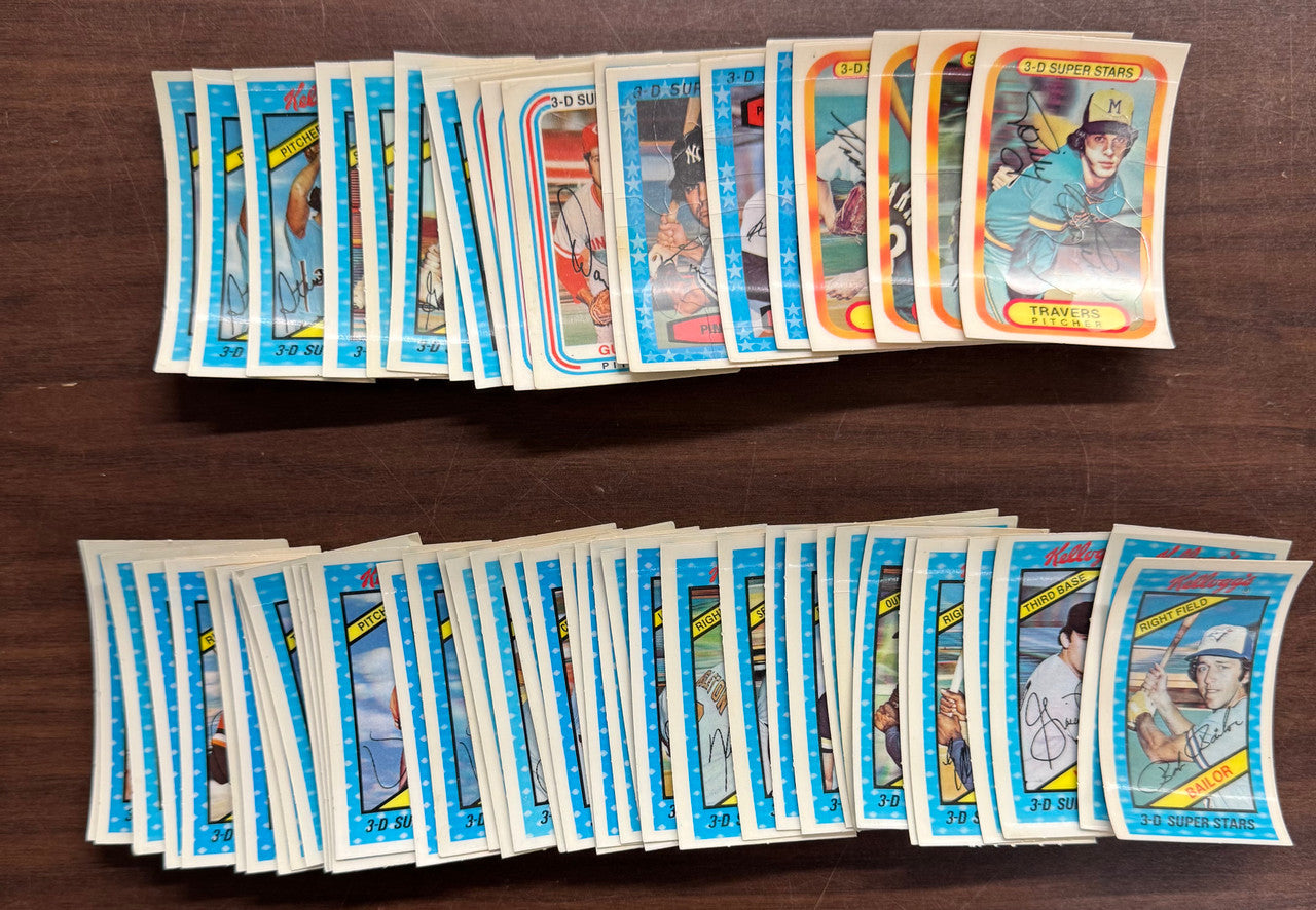 1970-1980 Kellogg's Baseball Lot of 82 w/ Dupes Low Grade