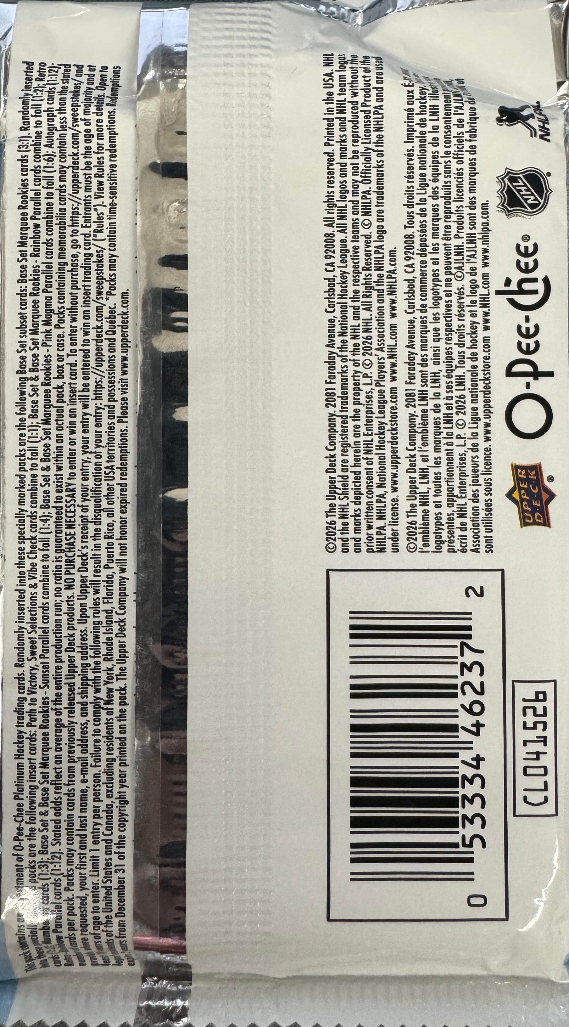 2025/26 Upper Deck O-Pee-Chee Platinum Hockey Hobby Pack