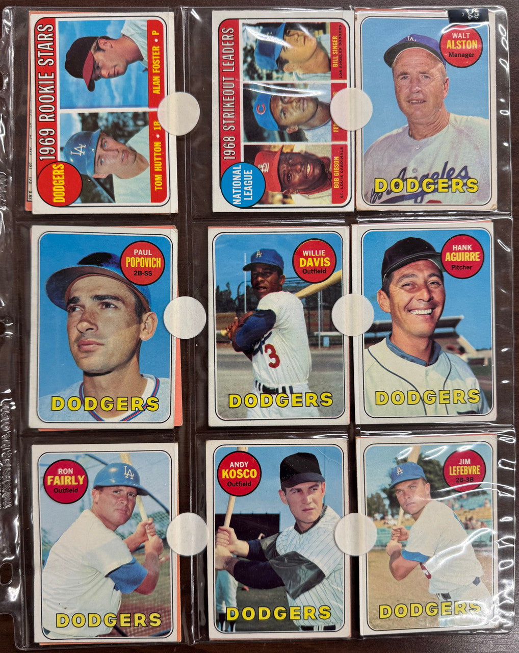 1969 Topps Baseball Los Angeles Dodgers Team Set VG/EX