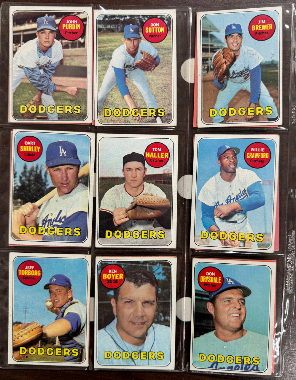 1969 Topps Baseball Los Angeles Dodgers Team Set VG/EX