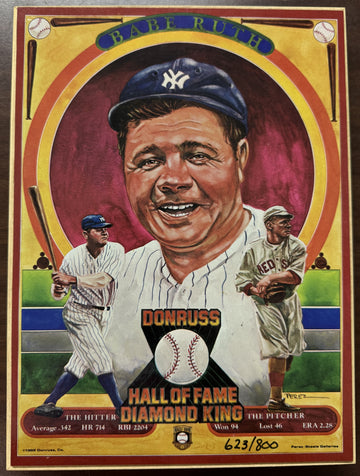 1982 Donruss Baseball Babe Ruth Diamond King Plaque Numbered /800