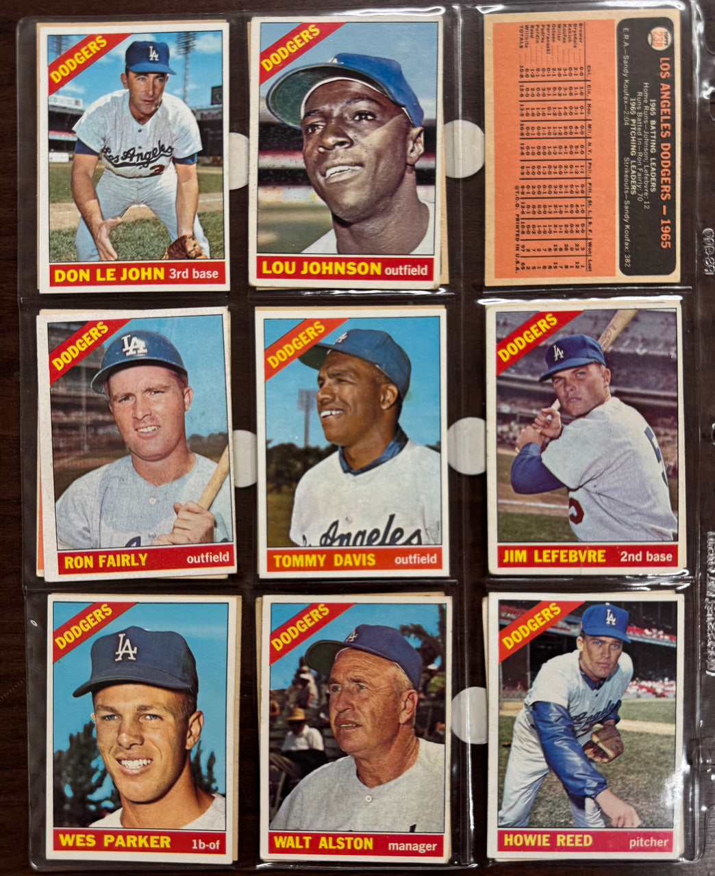 1966 Topps Baseball Los Angeles Dodgers Partial Set Sutton RC VG/EX