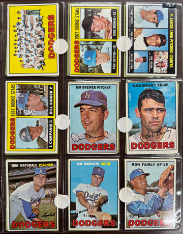 1967 Topps Baseball Los Angeles Dodgers Complete Team Set EX