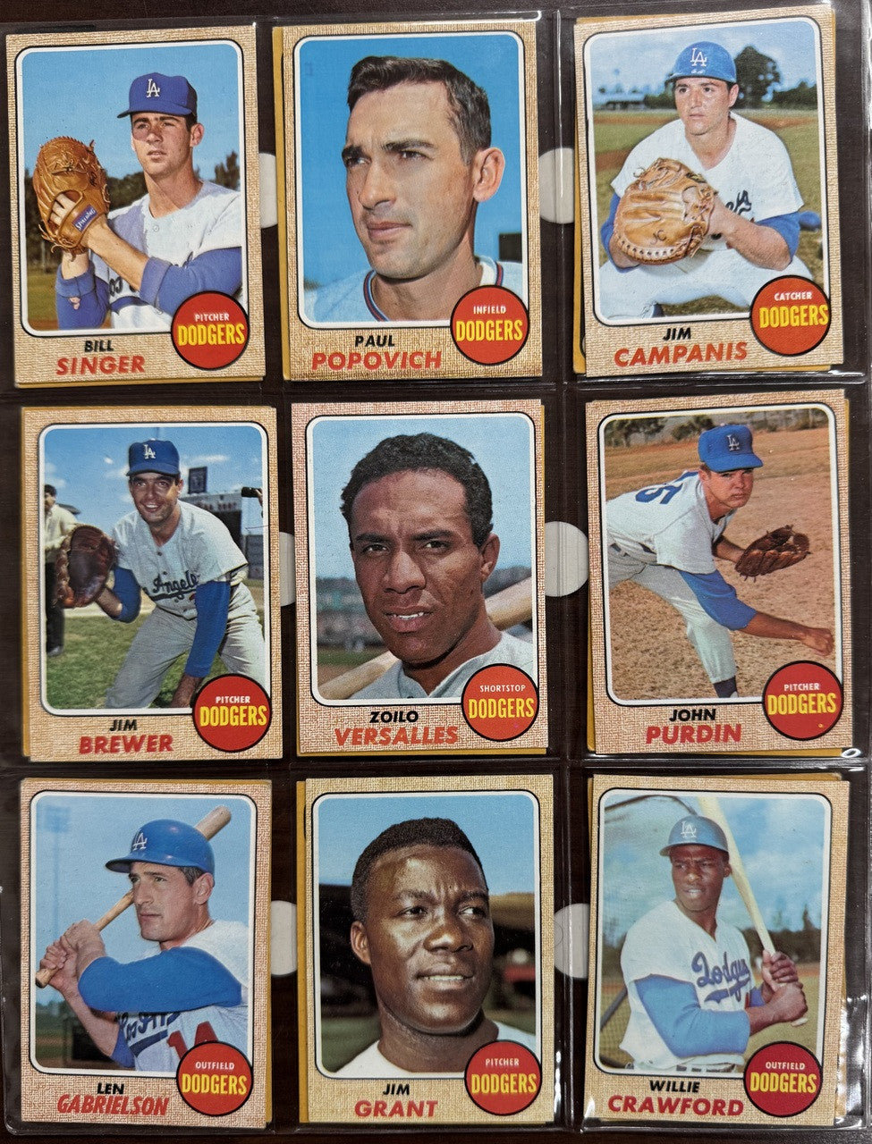 1968 Topps Baseball Los Angeles Dodgers Team Set EX