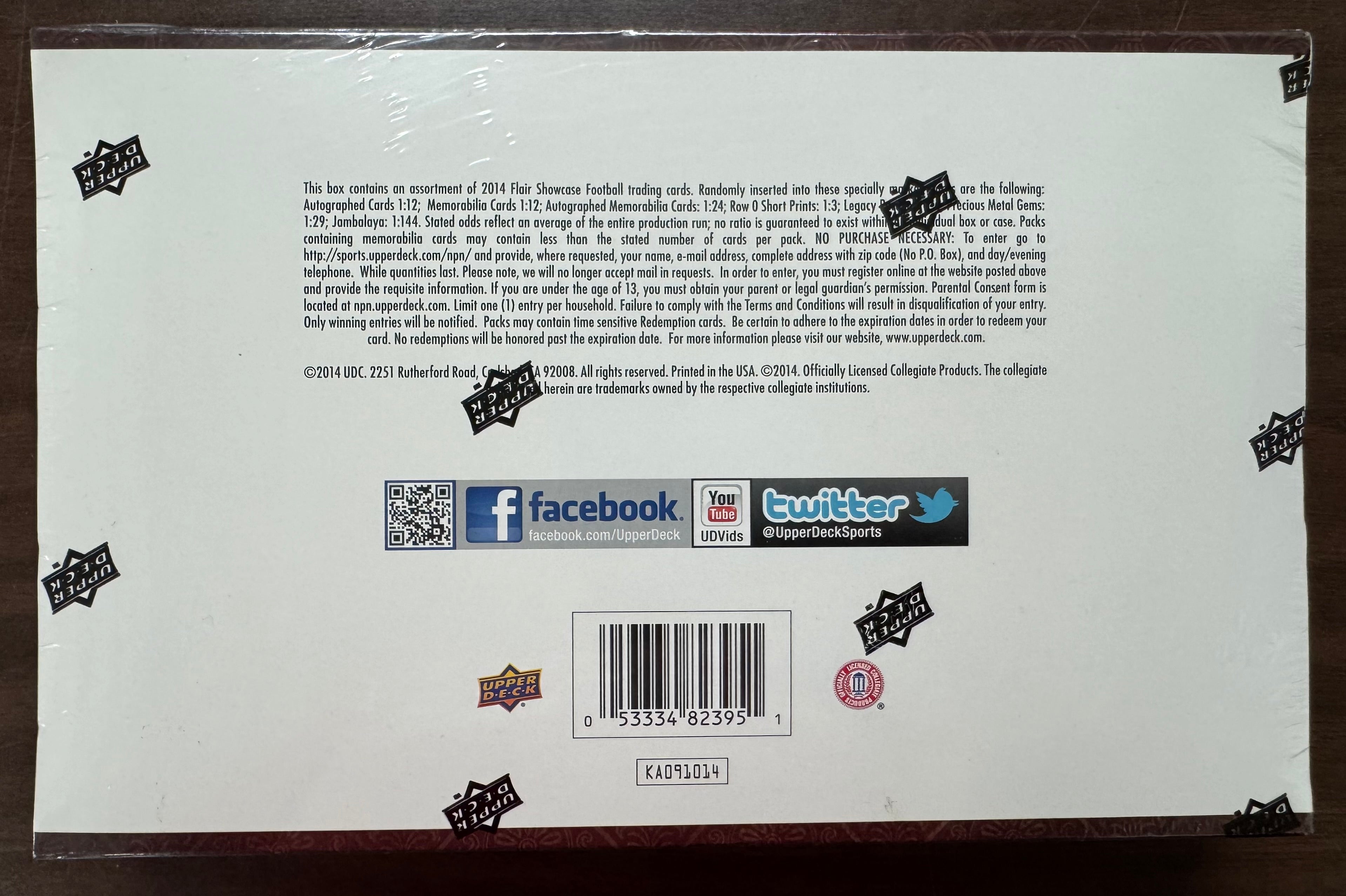 2014 Upper Deck Flair Showcase Football Hobby Box