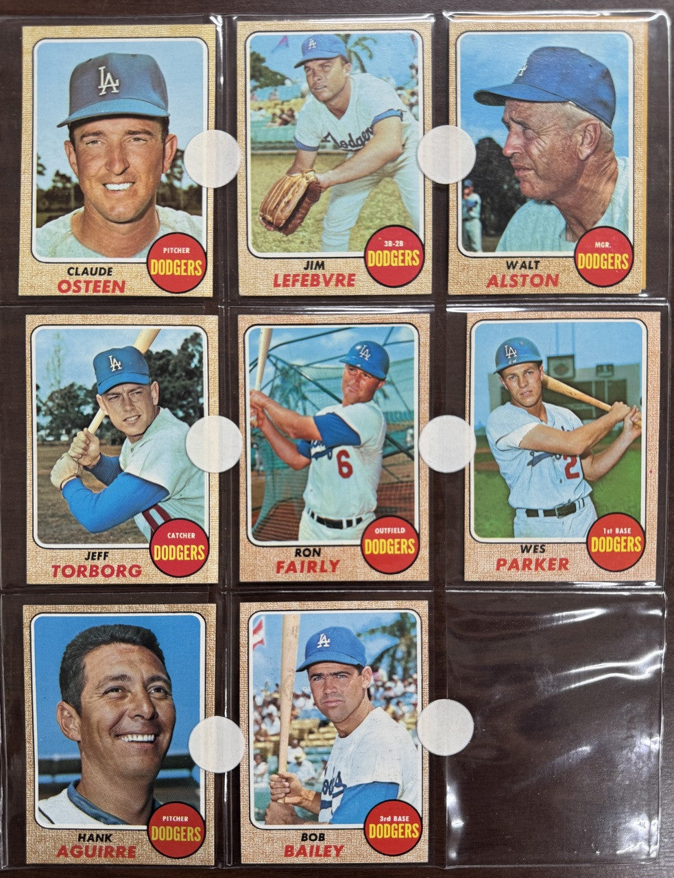 1968 Topps Baseball Los Angeles Dodgers Team Set EX