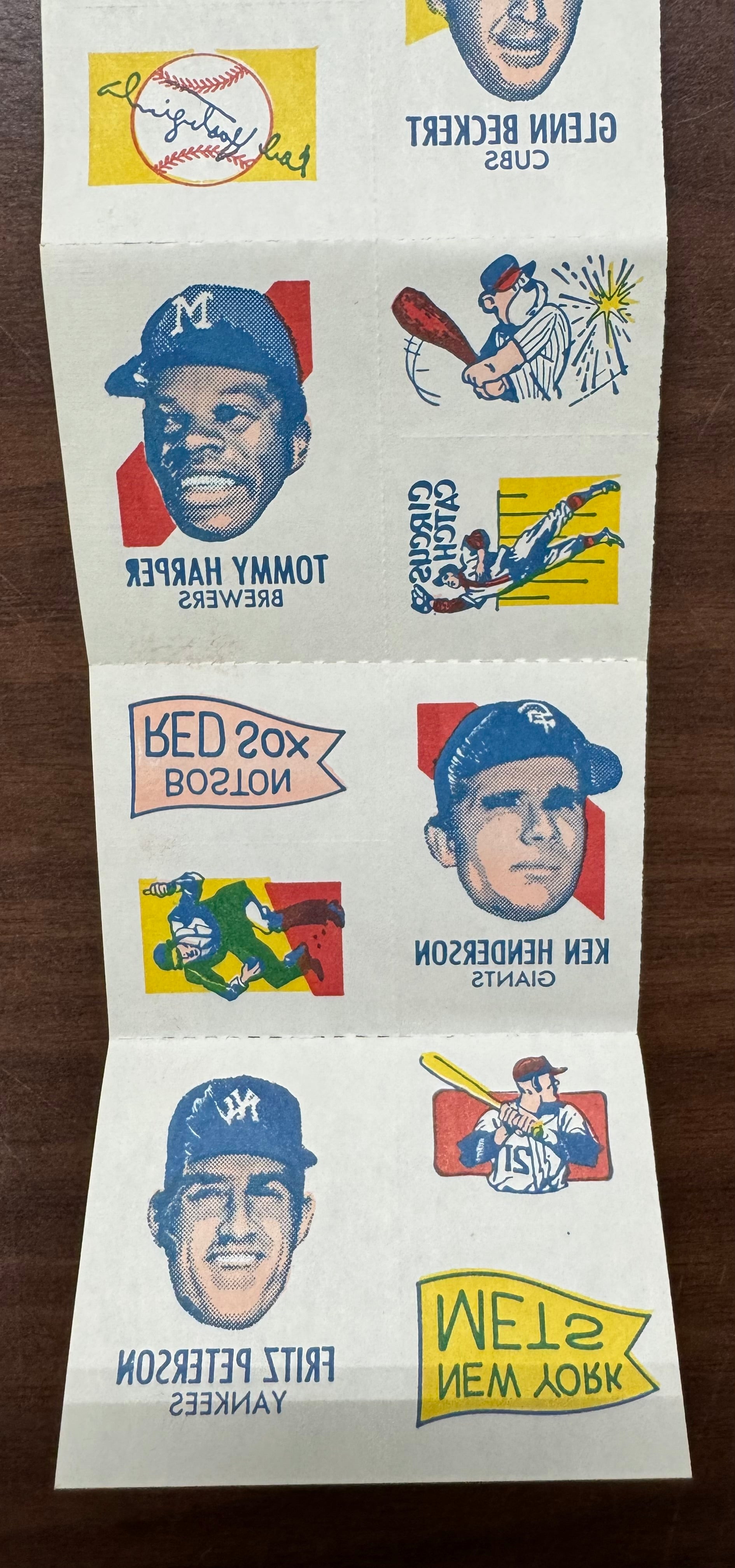 1971 Topps Baseball Tattoos Full Panel #2 W/ Yaz NM