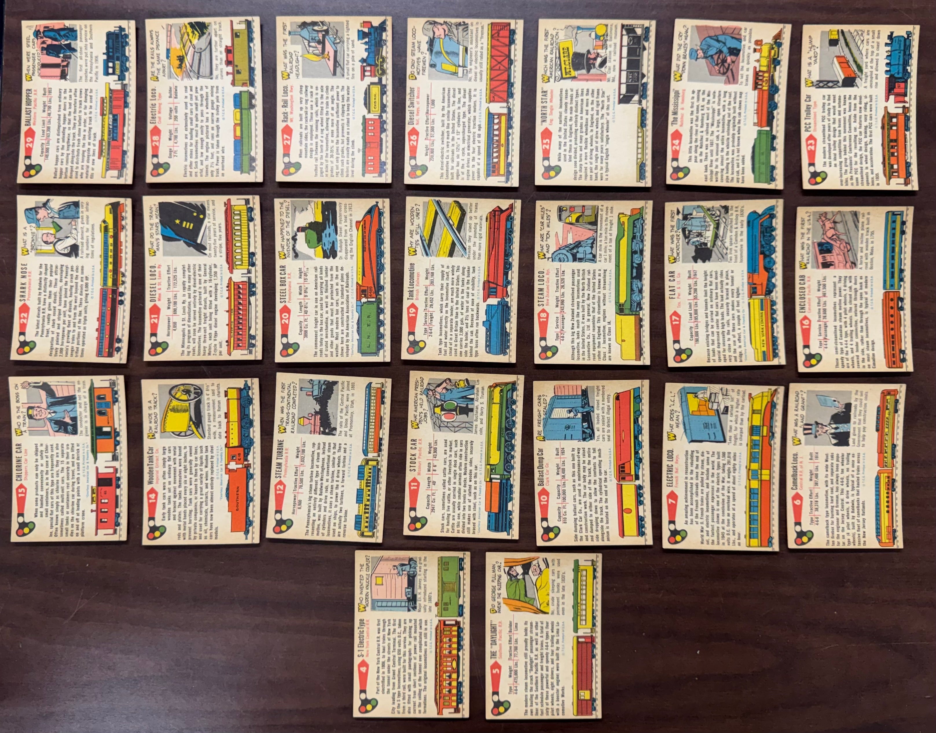 1955 Topps Rails and Sails Partial Set (82/200) EX-MT