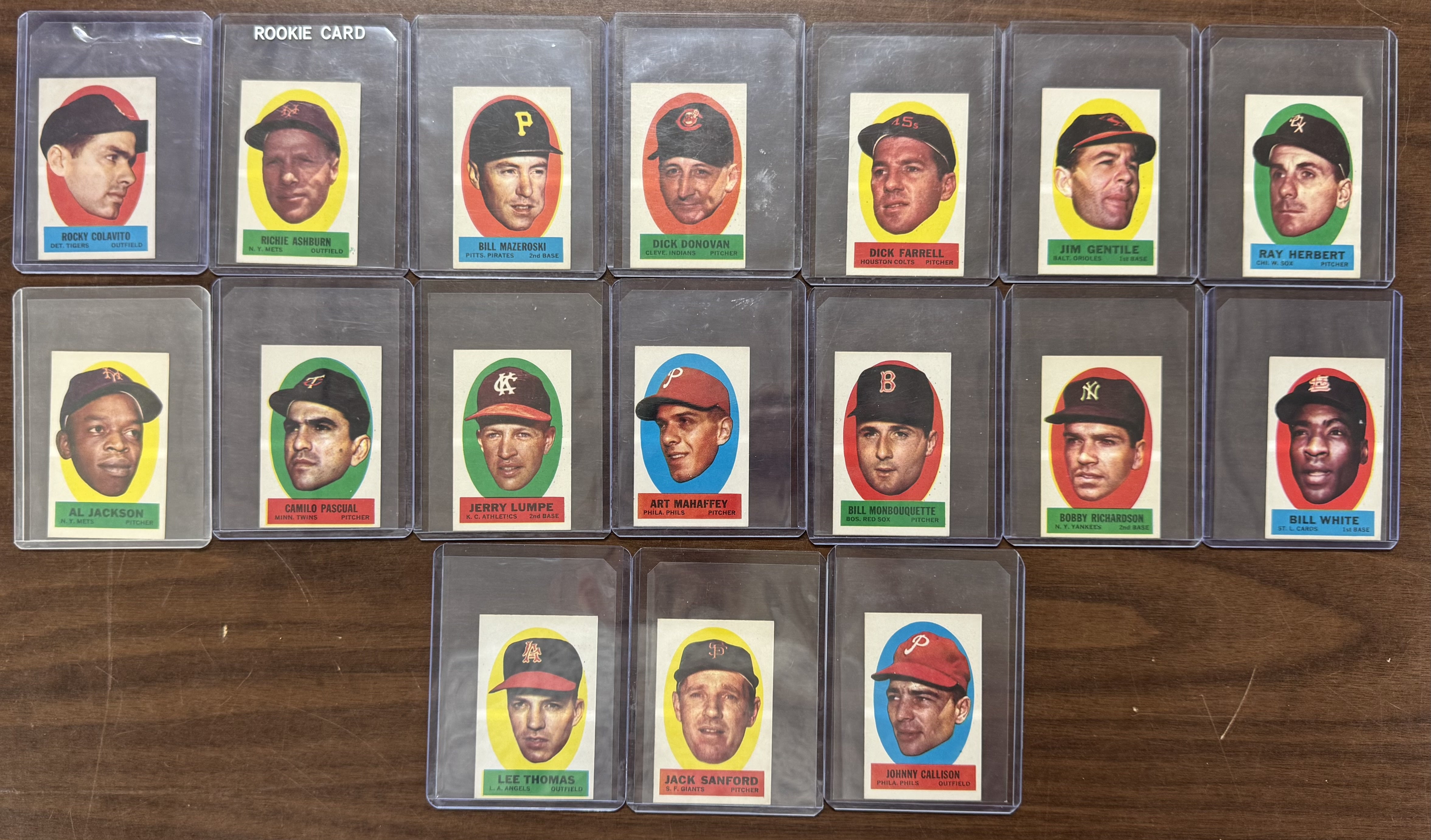 1963 Topps Baseball Peel Offs Card Lot (17) EX-MT