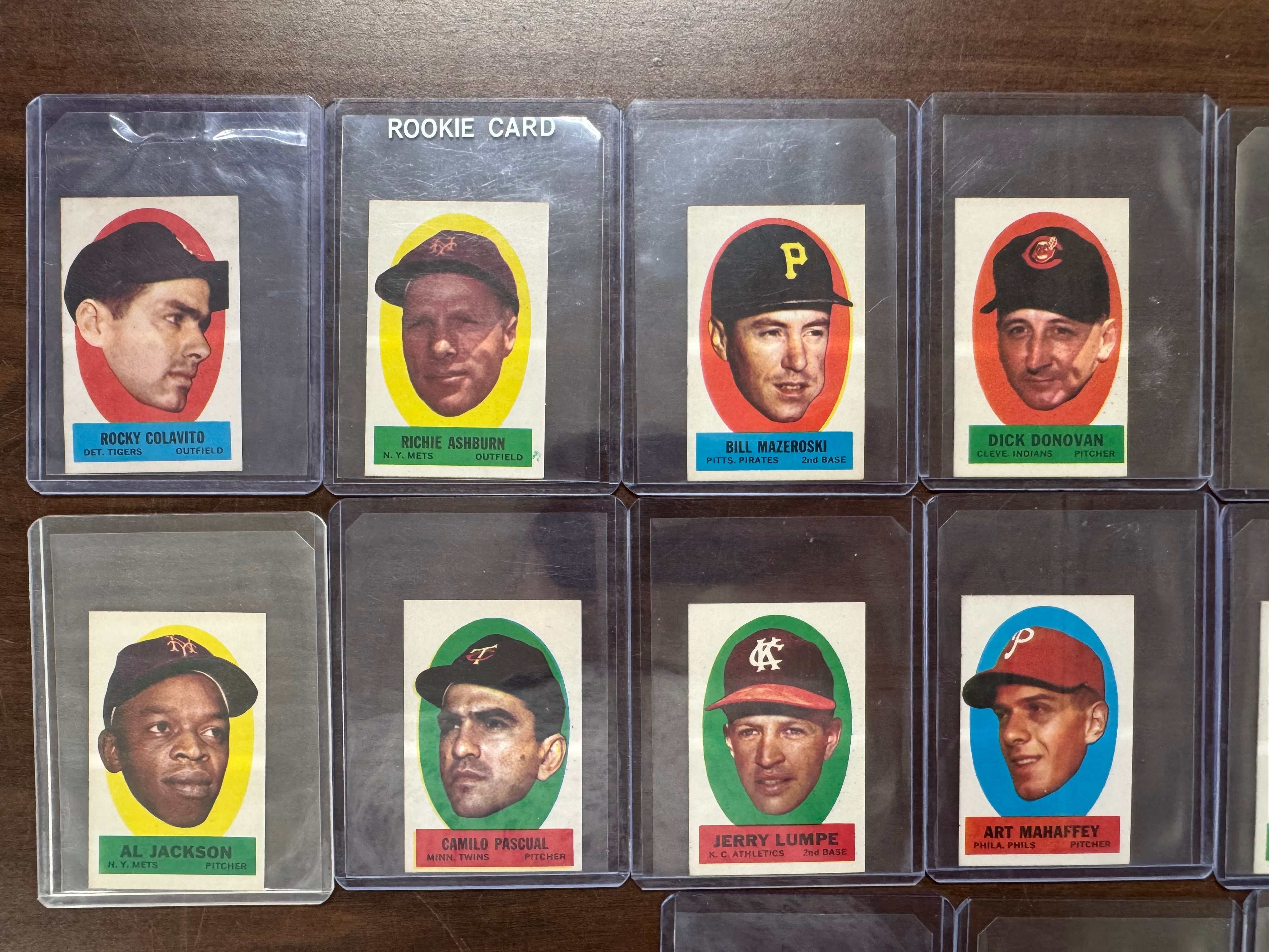1963 Topps Baseball Peel Offs Card Lot (17) EX-MT