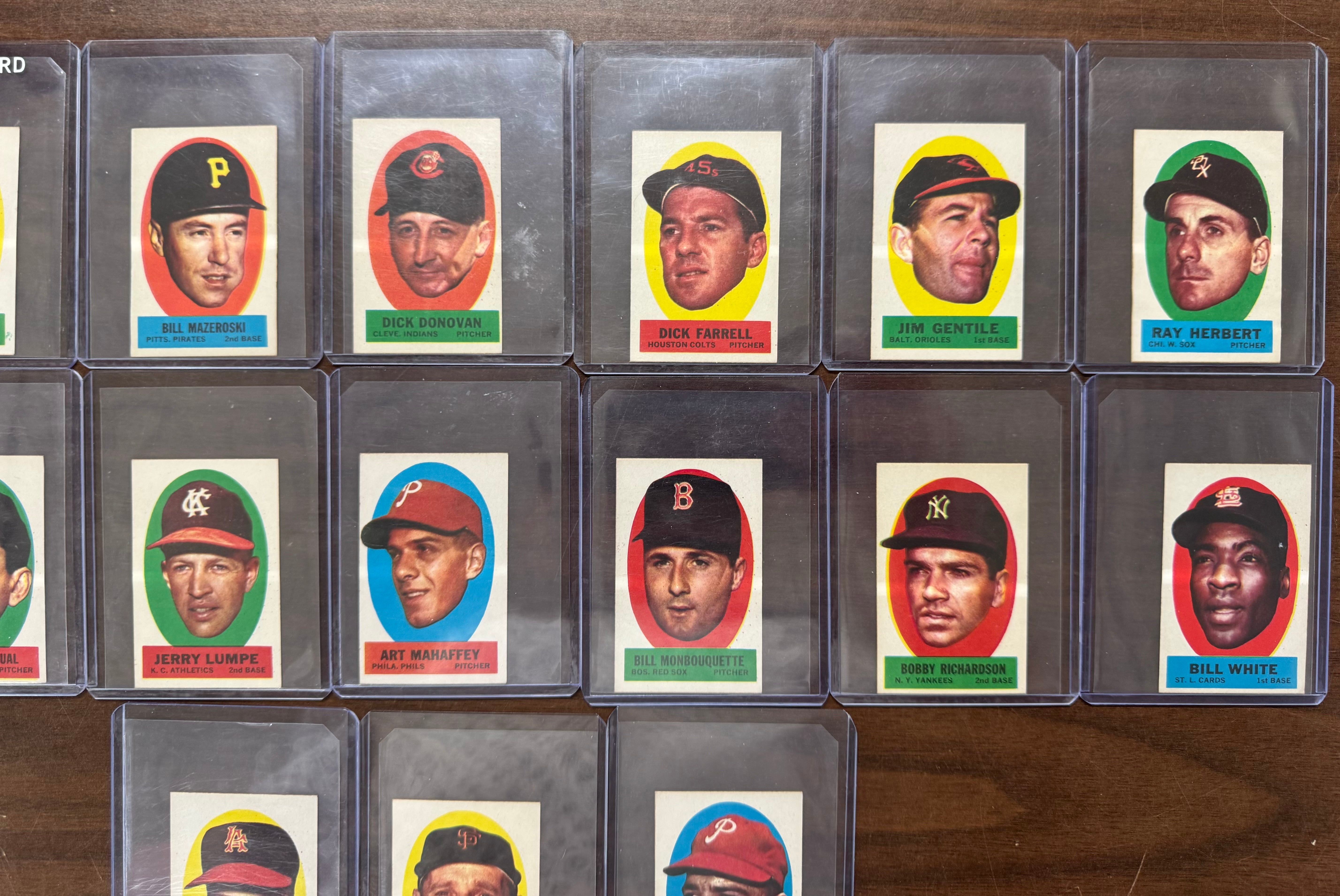 1963 Topps Baseball Peel Offs Card Lot (17) EX-MT