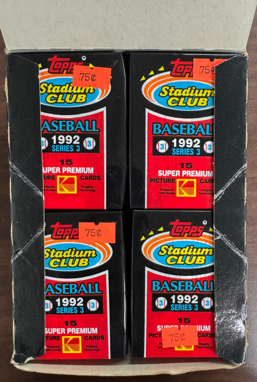 1992 Topps Stadium Club Baseball Series 3 Wax Box 36 Factory Sealed Packs