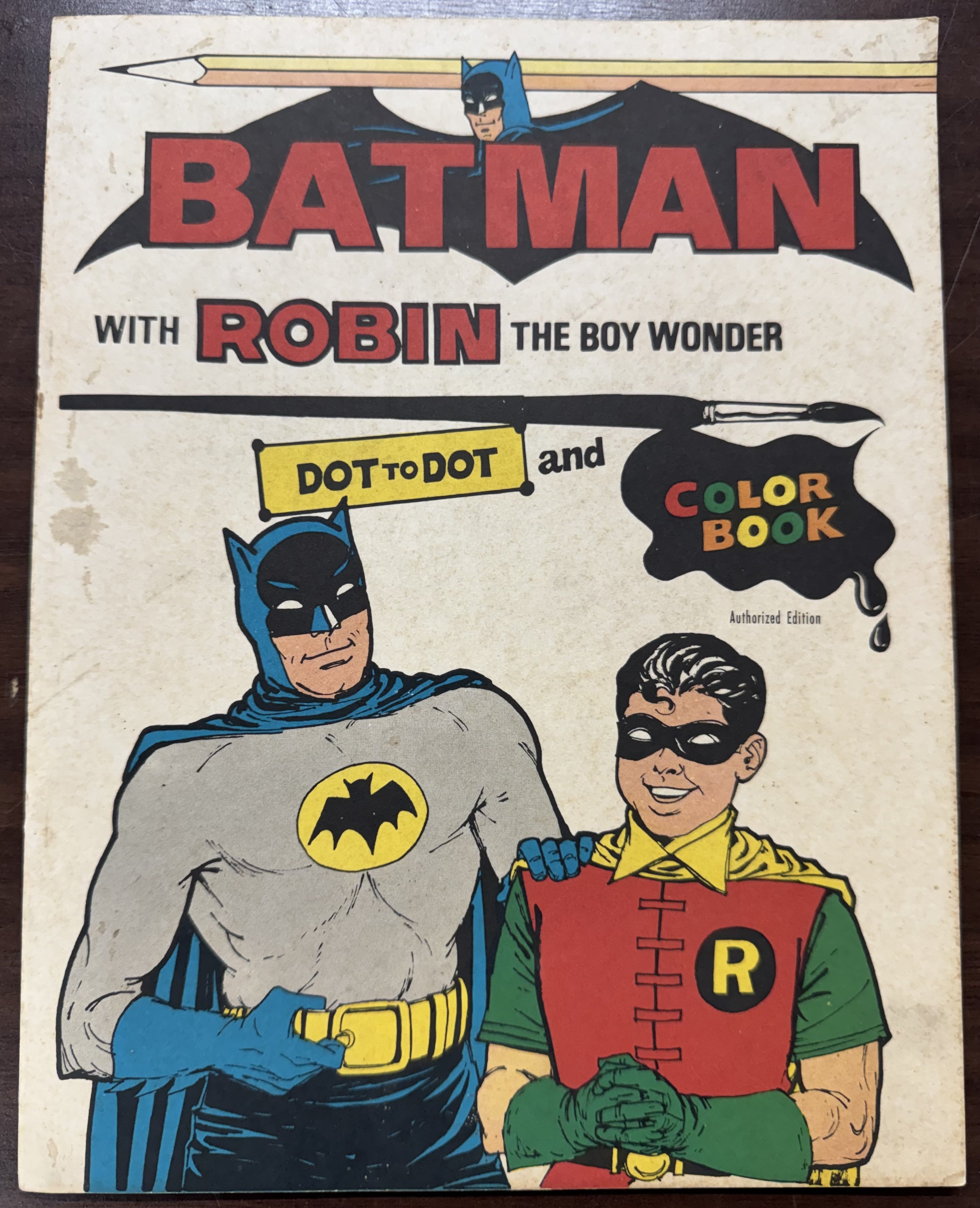 1967 NPP Batman with Robin Dot to Dot and Color Book Rare Not Written in Fair
