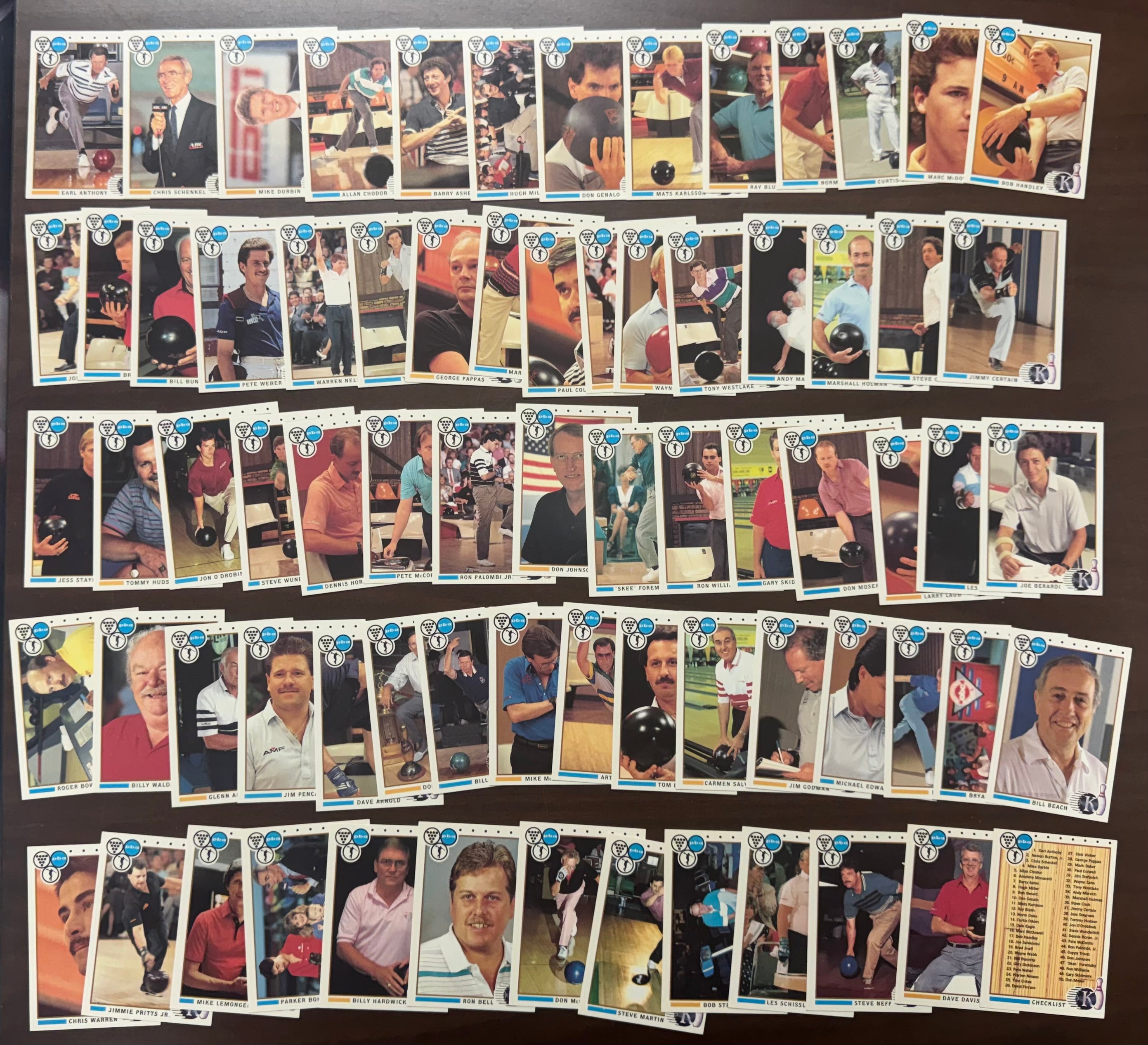 1990 PBA Kingpins Complete Card Set (100/100) W/ Autographs, Williams, Weber
