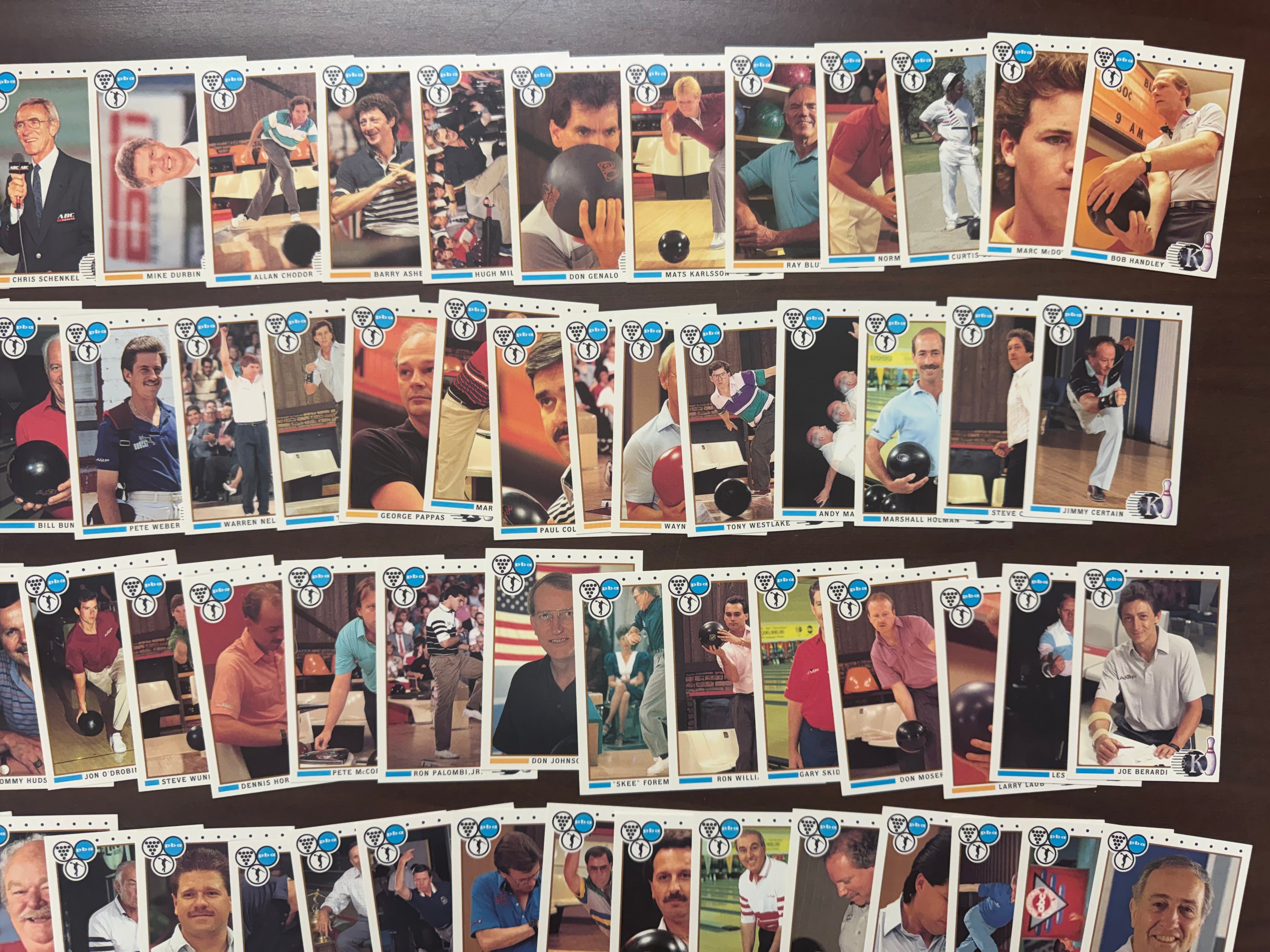 1990 PBA Kingpins Complete Card Set (100/100) W/ Autographs, Williams, Weber