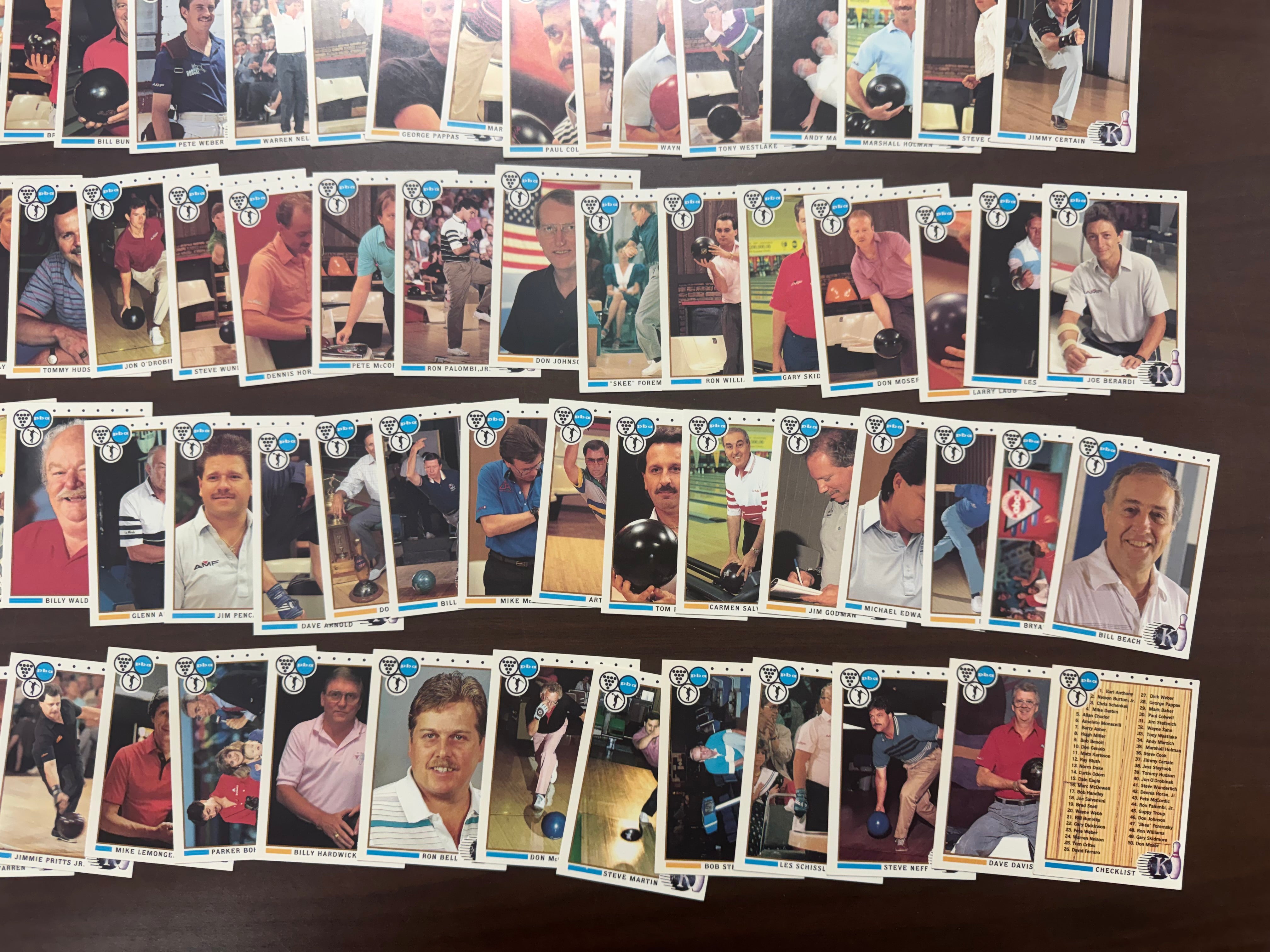 1990 PBA Kingpins Complete Card Set (100/100) W/ Autographs, Williams, Weber